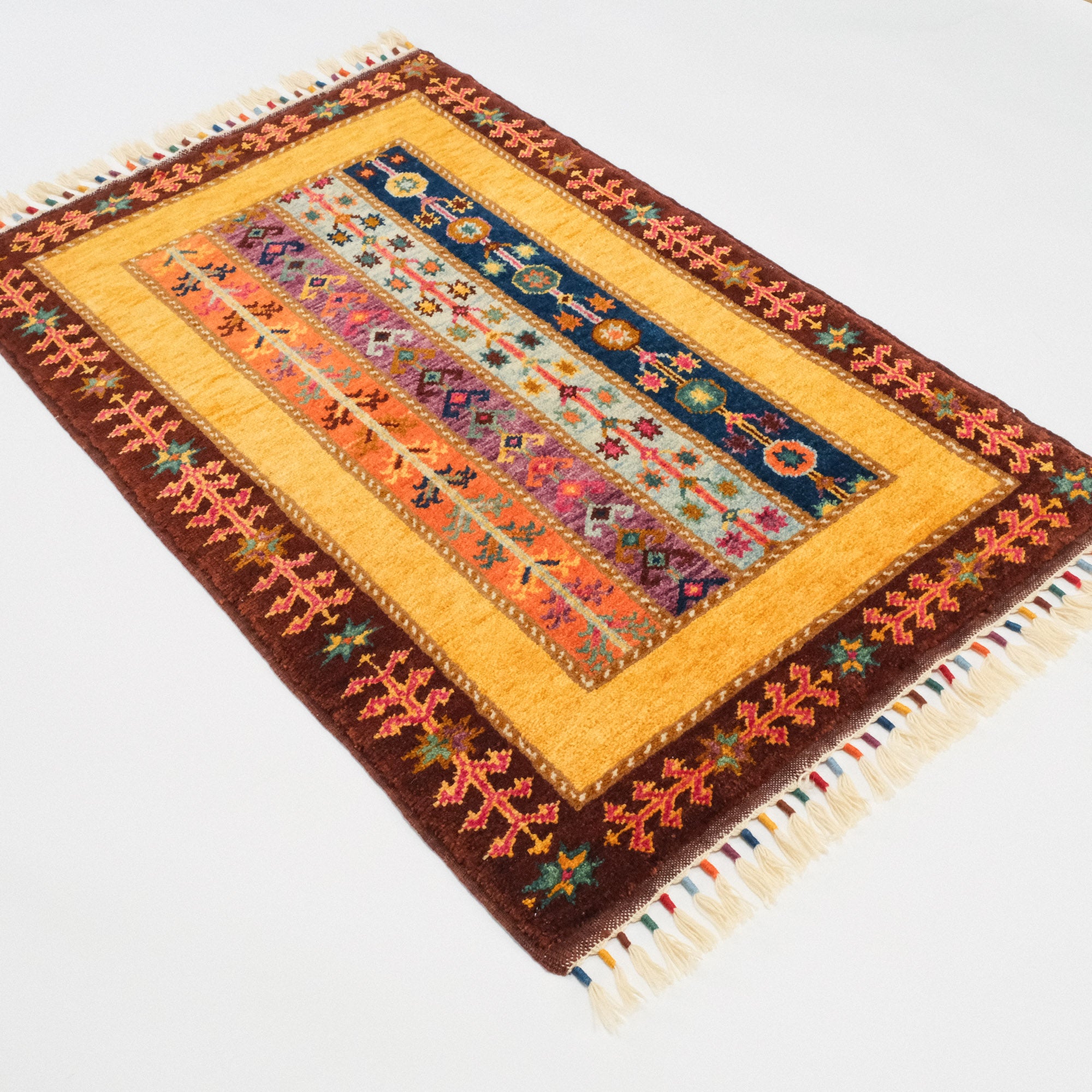 Anatolian Shawl Series Sivas Zara Patterned Hand-Woven Wool Carpet