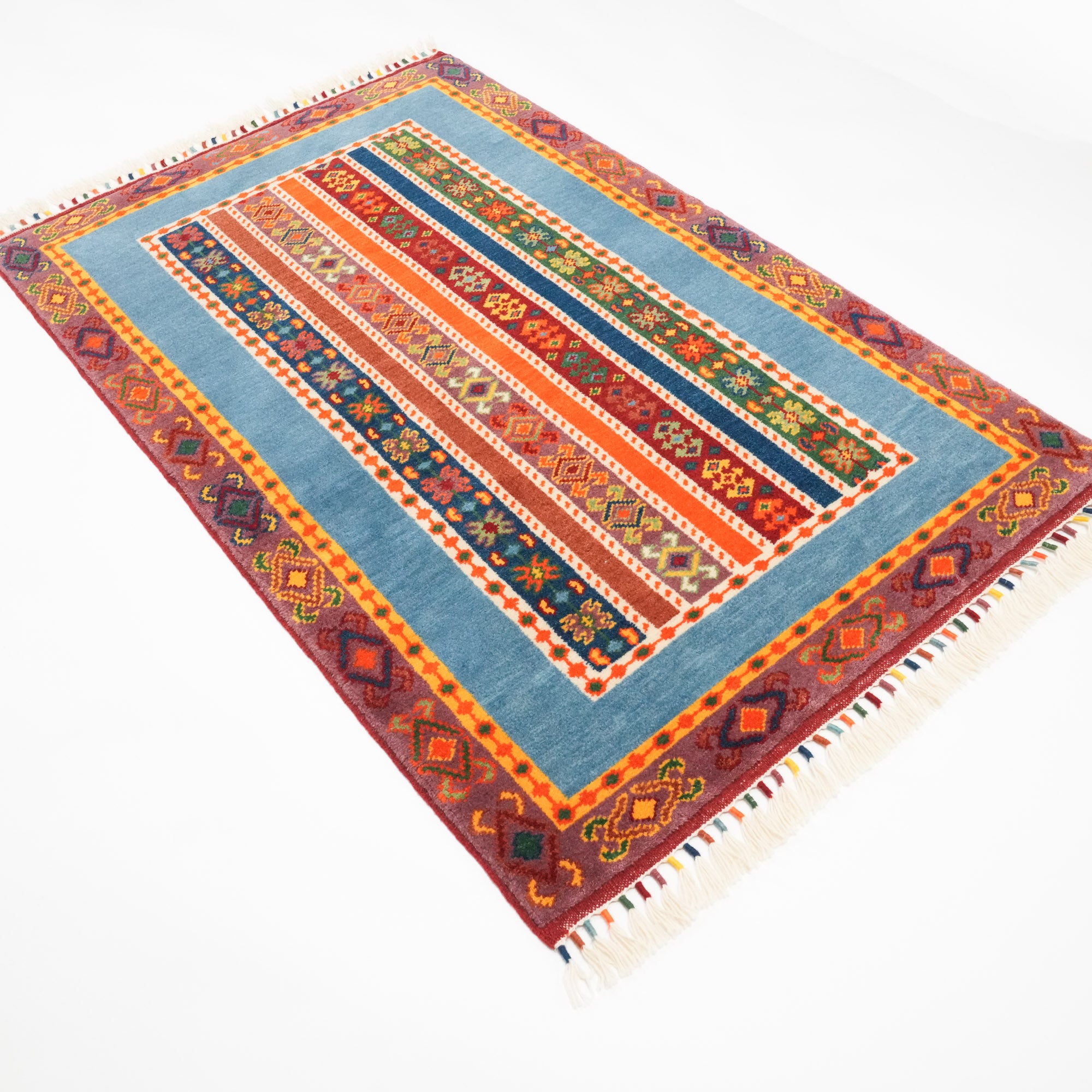 Anatolian Shawl Series Sivas Zara Patterned Hand-Woven Wool Carpet