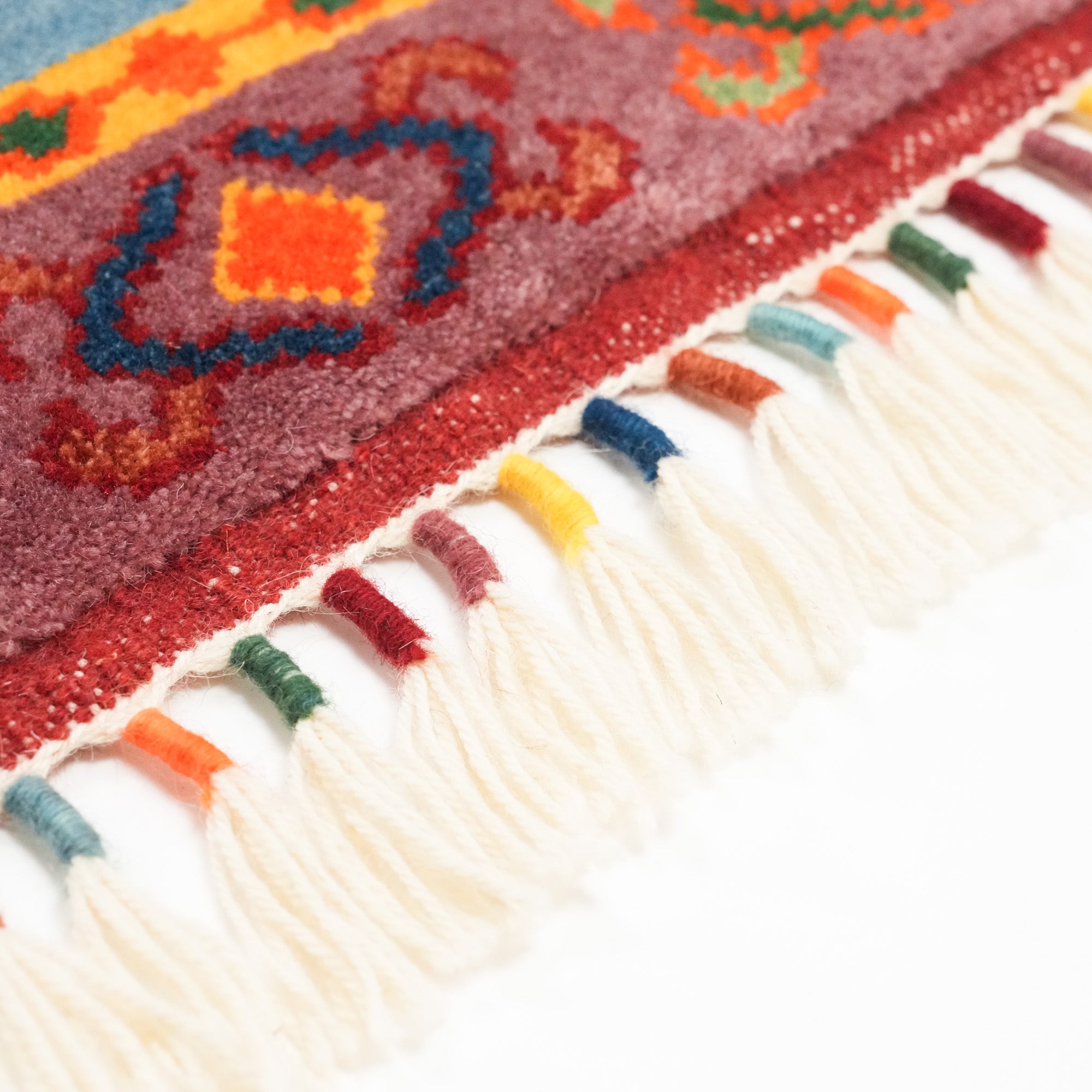 Anatolian Shawl Series Sivas Zara Patterned Hand-Woven Wool Carpet