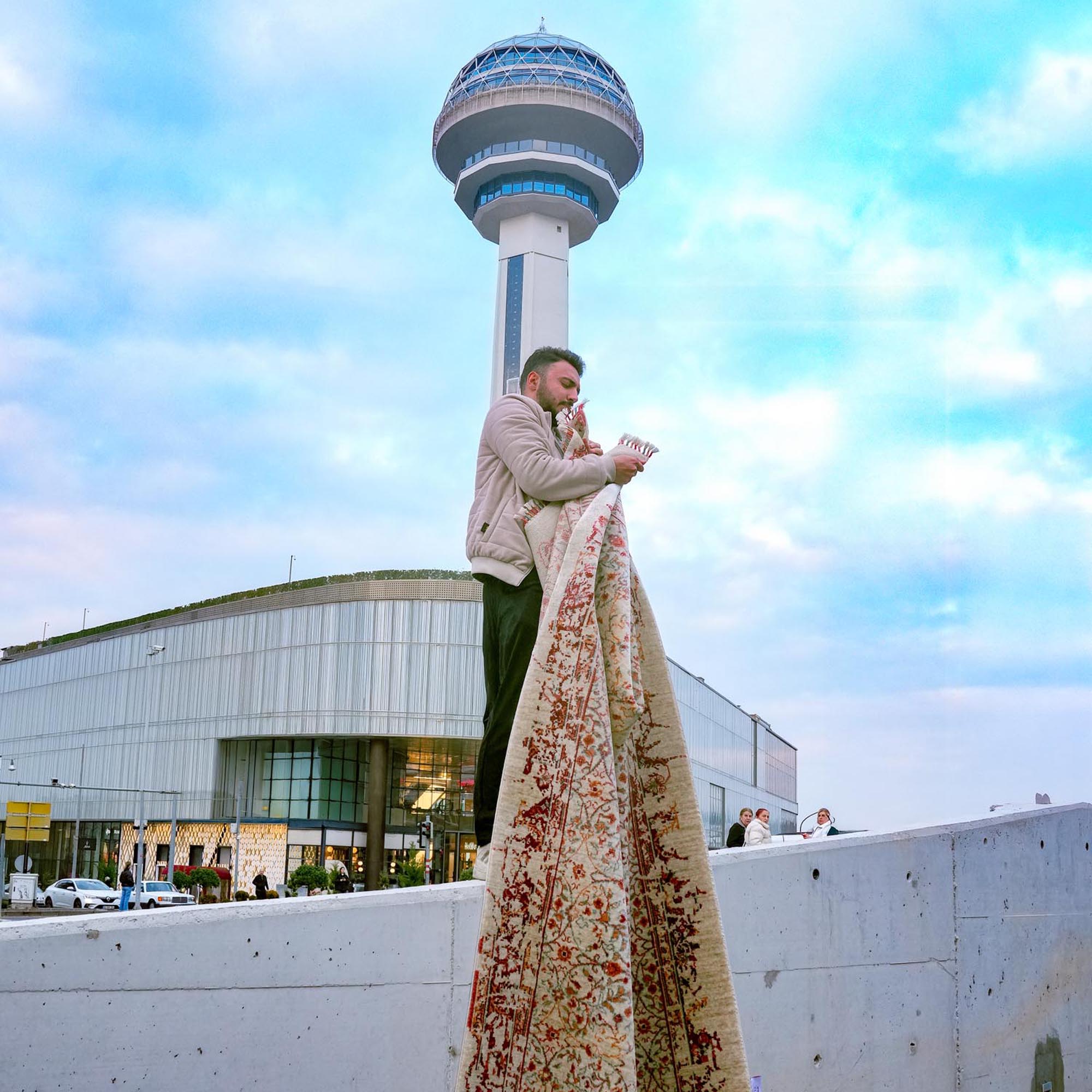 Zade Serisi Vintage Desenli Krem Tezgah Dokuma Doğal Halı