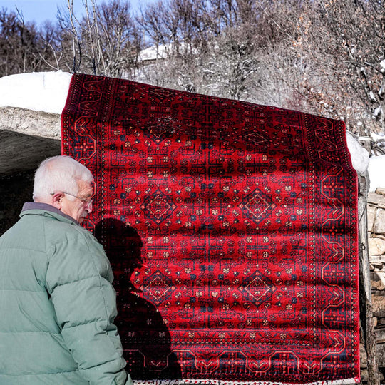 Nostalgia Afghan Design Machine Woven Carpet