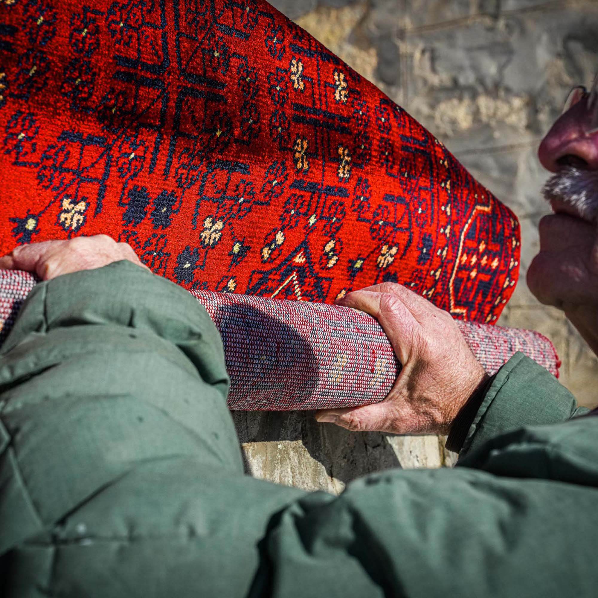 Nostalgia Afghan Design Machine Woven Carpet