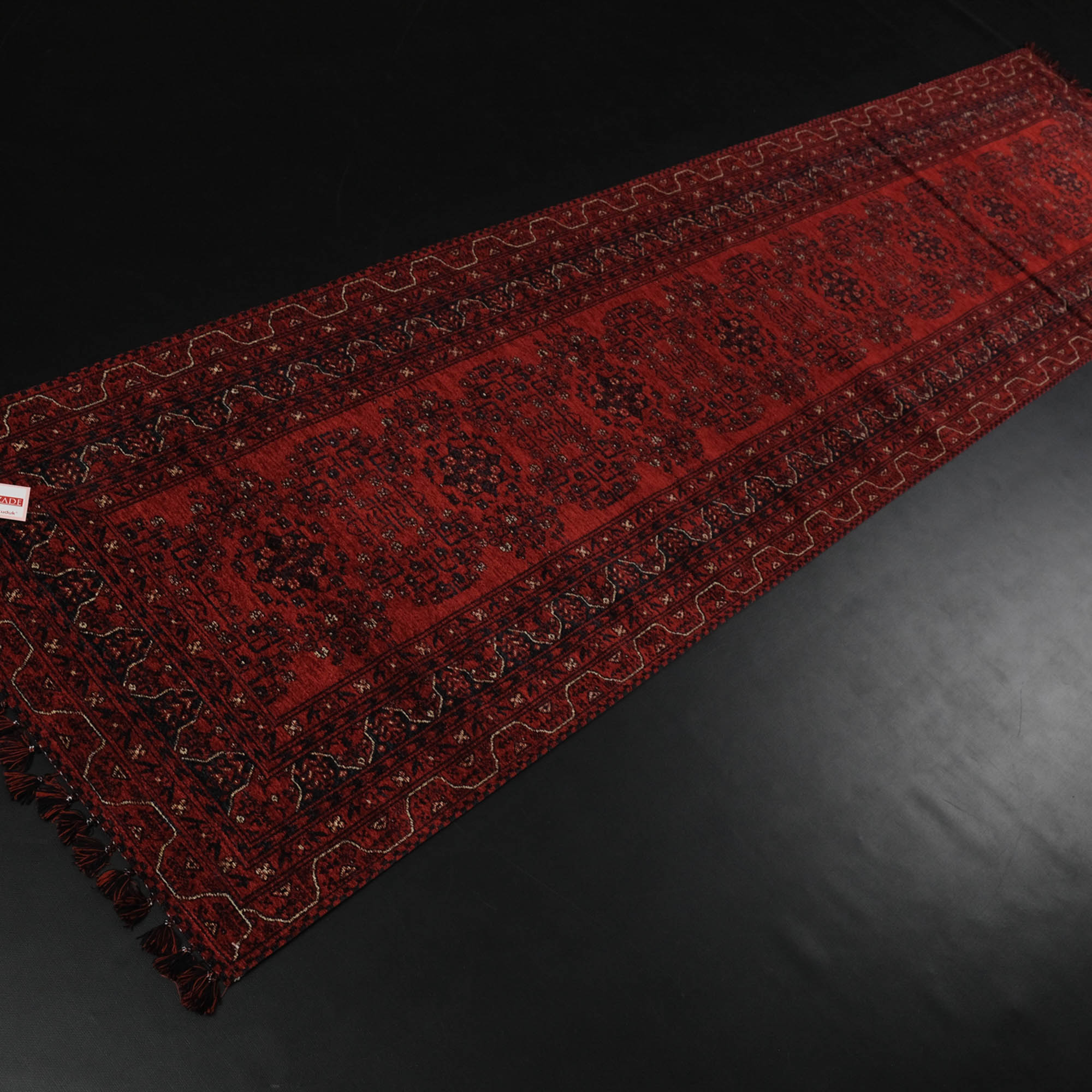 Amber Series Burgundy Red Machine Woven Afghan Patterned Acrylic Carpet