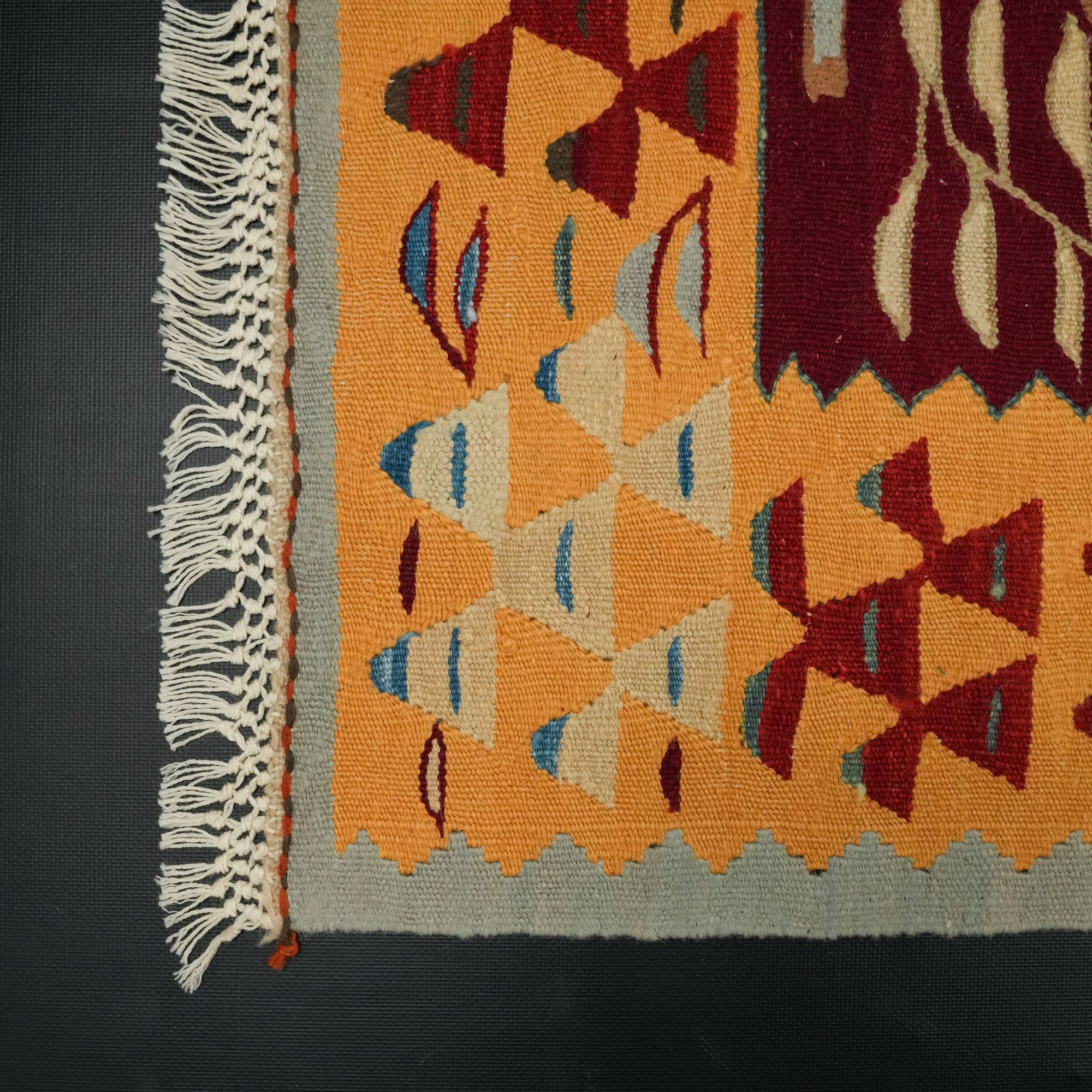 Hand Woven Anatolian Patterned Root Dyed Colorful Uşak Rug