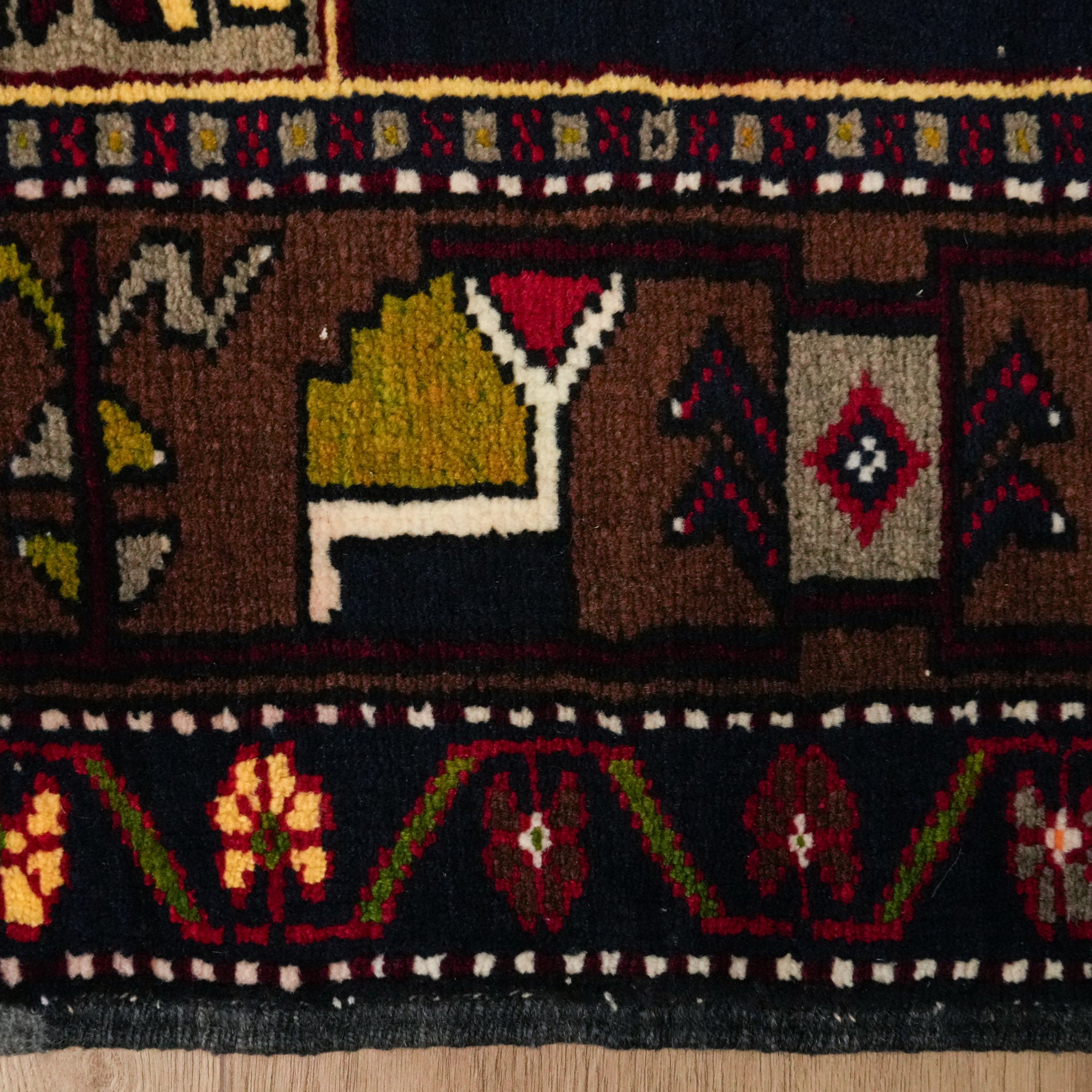 Hand-Woven Anatolian Patterned Colorful Çamardı Carpet