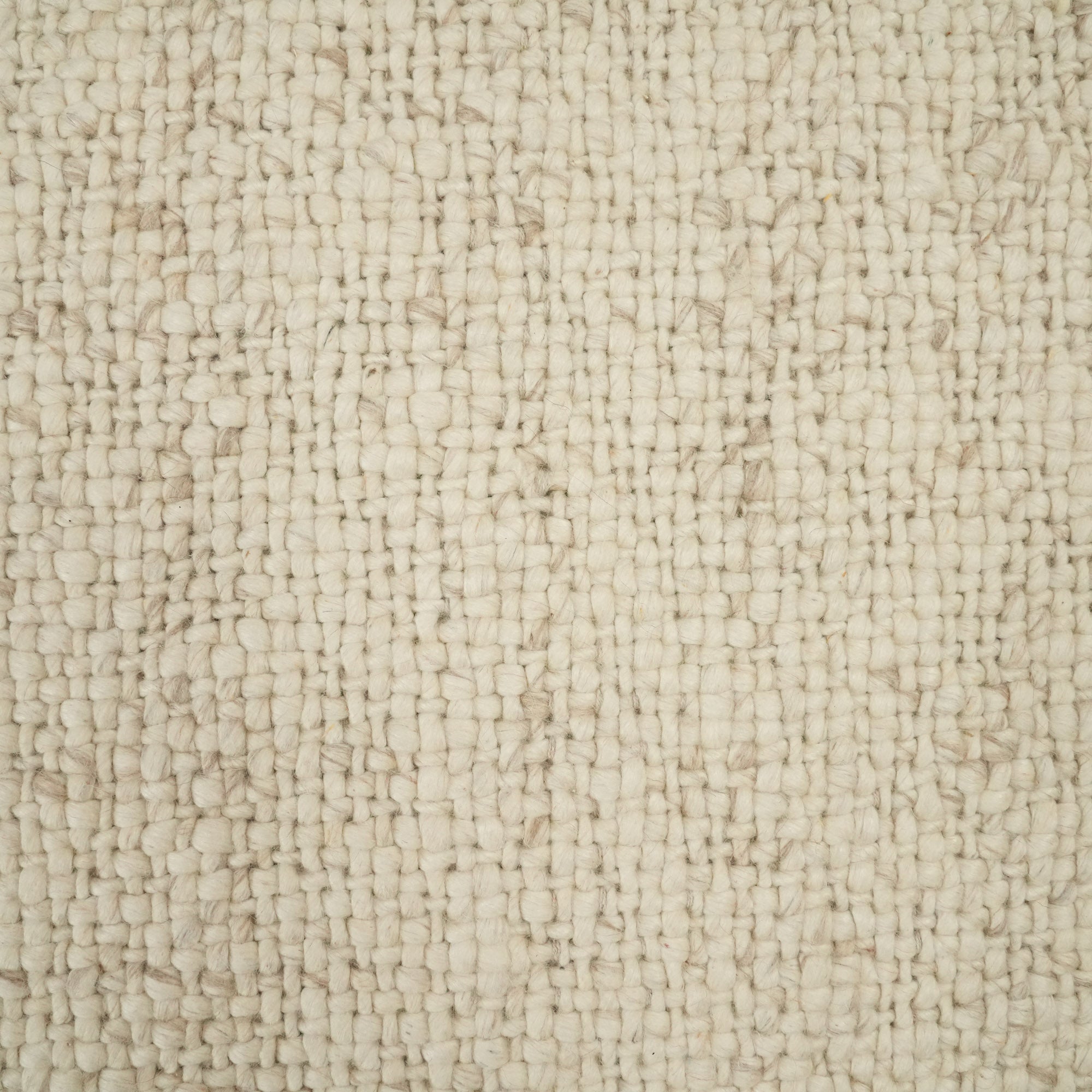 Hand Woven Plain Patterned White Wool Carpet