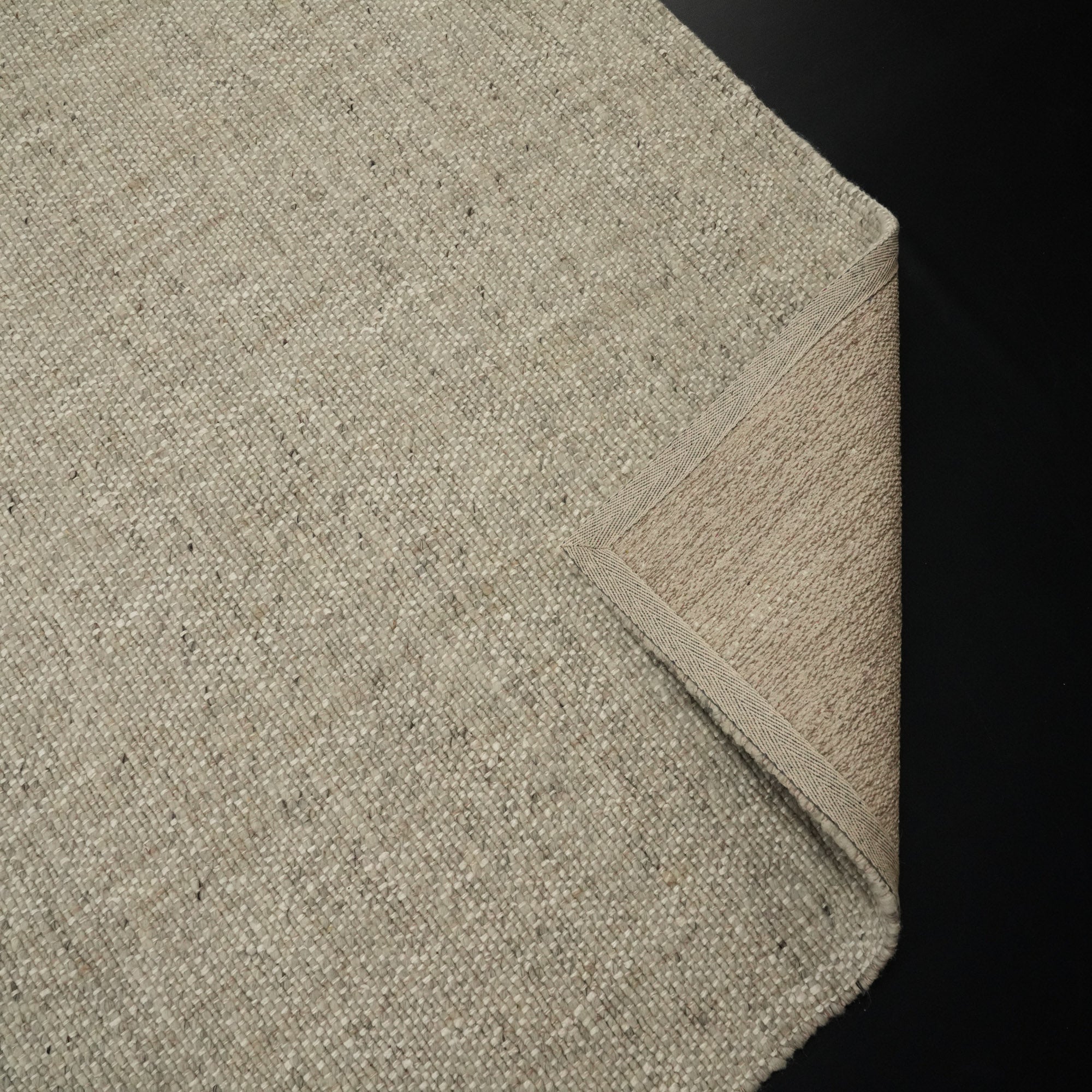 Hand Woven Plain Patterned Wool Grey Carpet