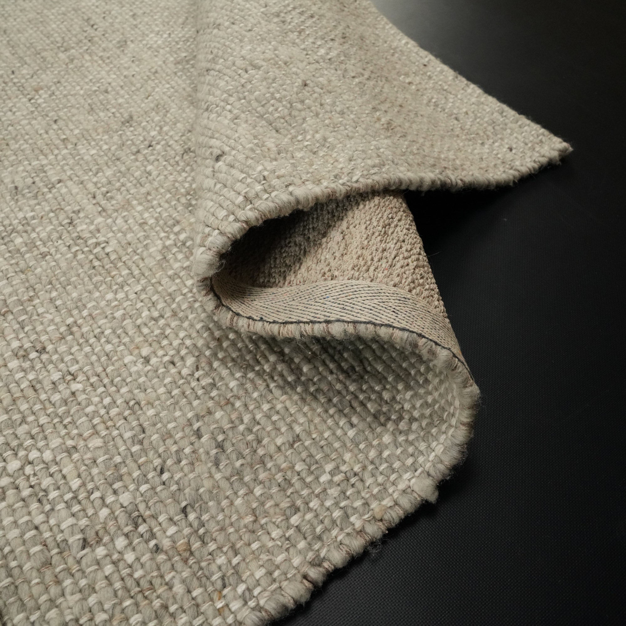 Hand Woven Plain Patterned Wool Grey Carpet