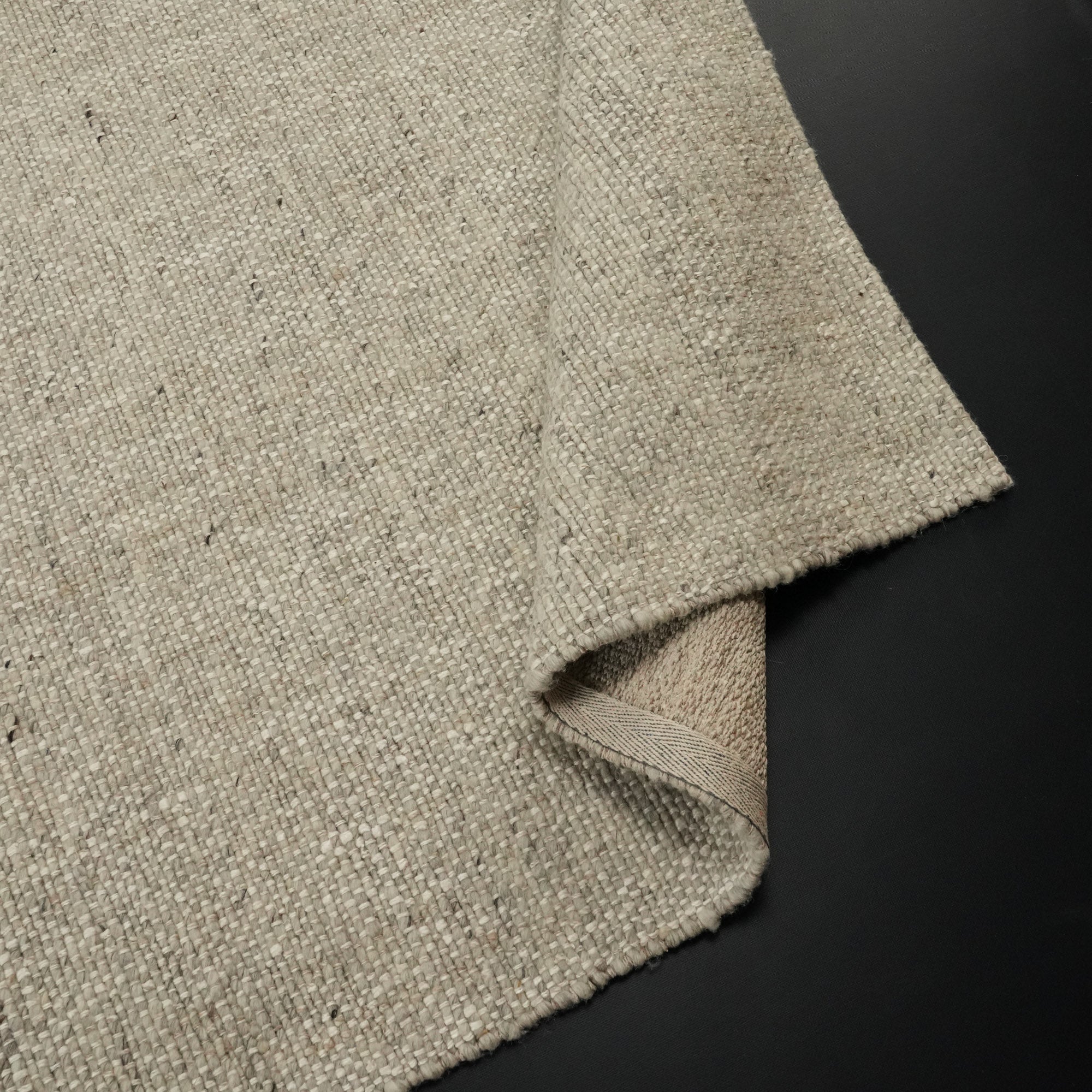 Hand Woven Plain Patterned Wool Grey Carpet