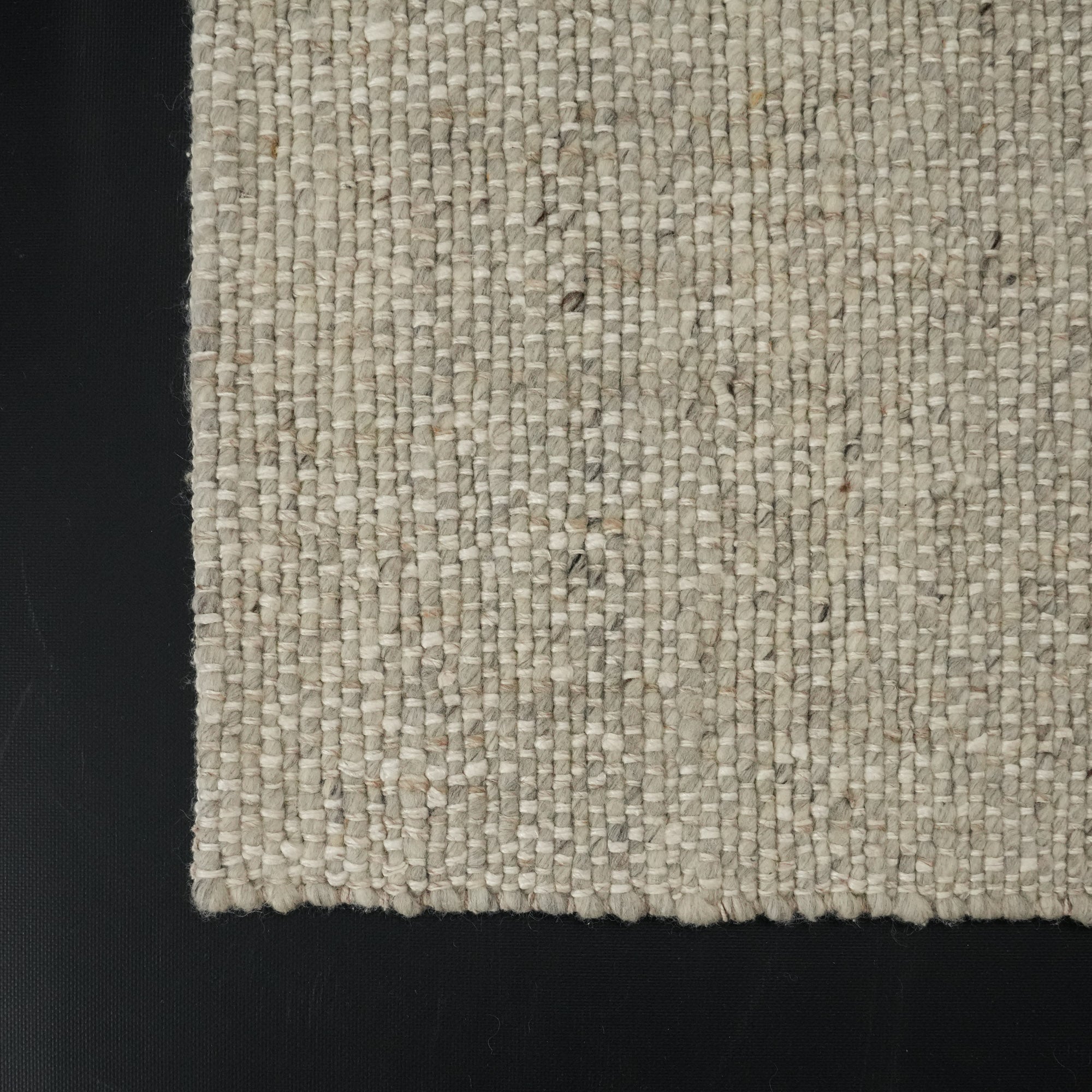 Hand Woven Plain Patterned Wool Grey Carpet