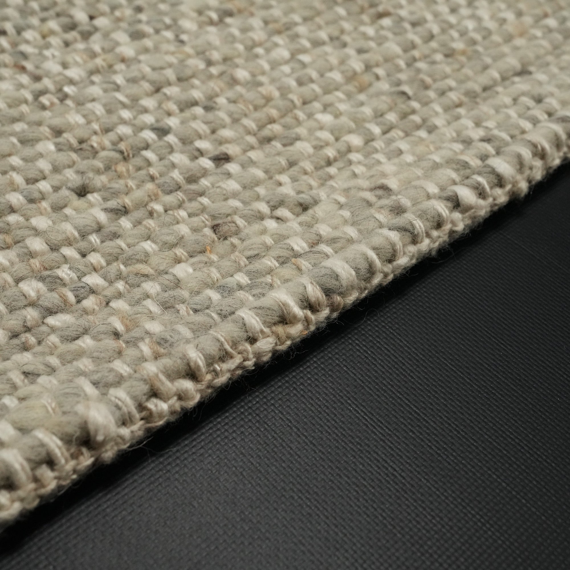 Hand Woven Plain Patterned Wool Grey Carpet