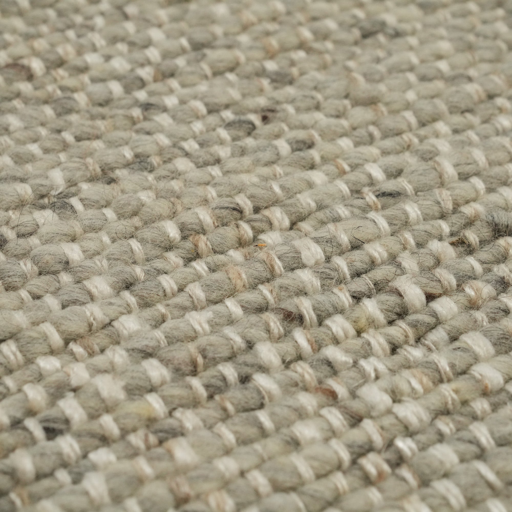 Hand Woven Plain Patterned Wool Grey Carpet