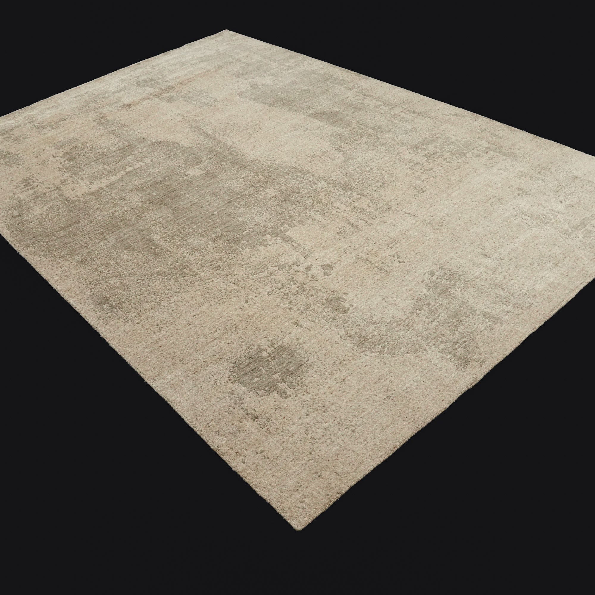 Hand Woven Abstract Patterned Beige Carpet