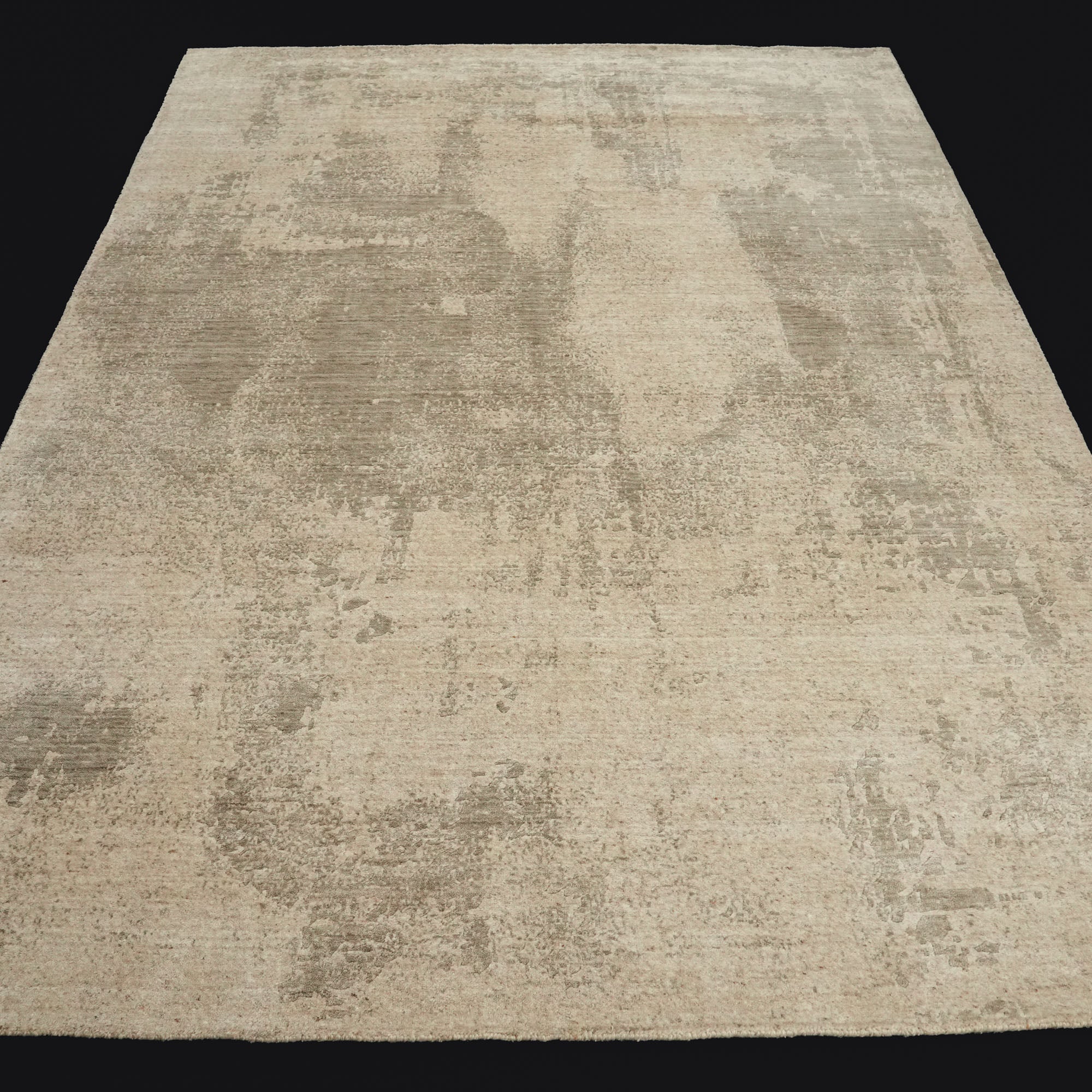 Hand Woven Abstract Patterned Beige Carpet