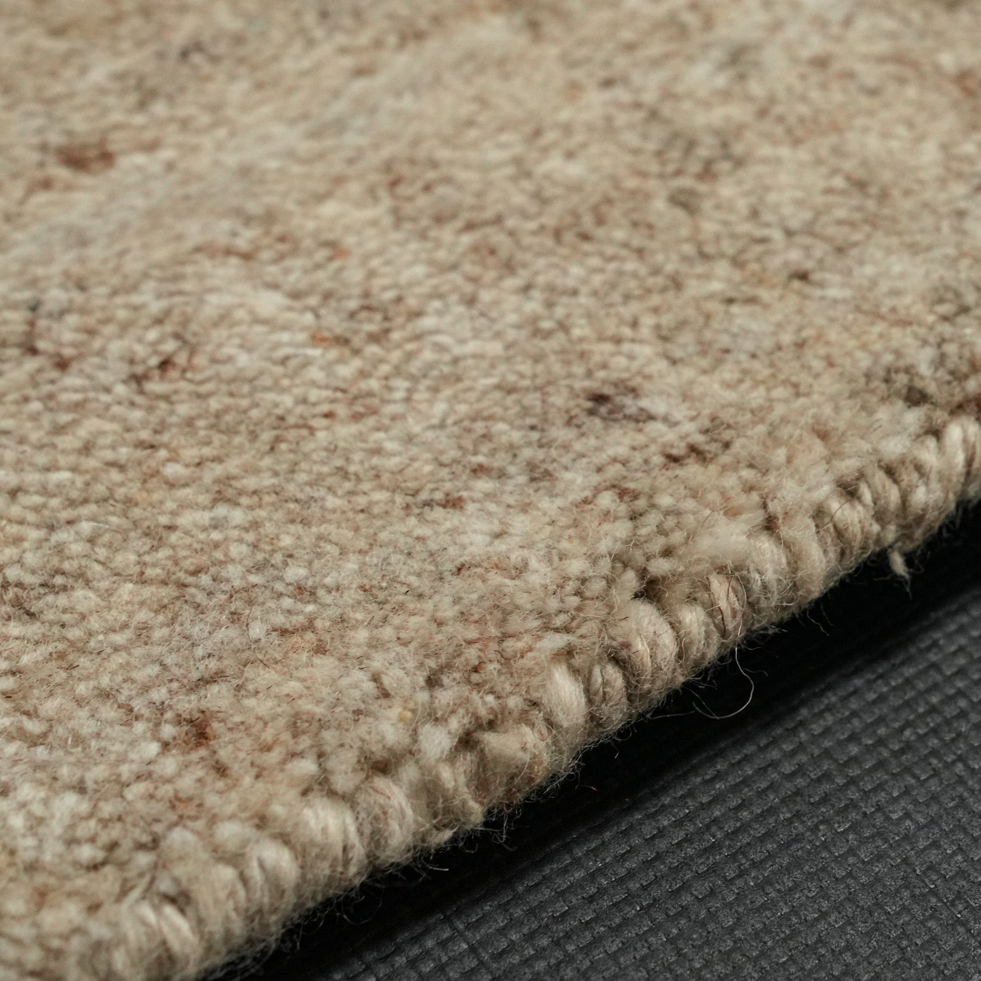 Hand Woven Abstract Patterned Beige Carpet