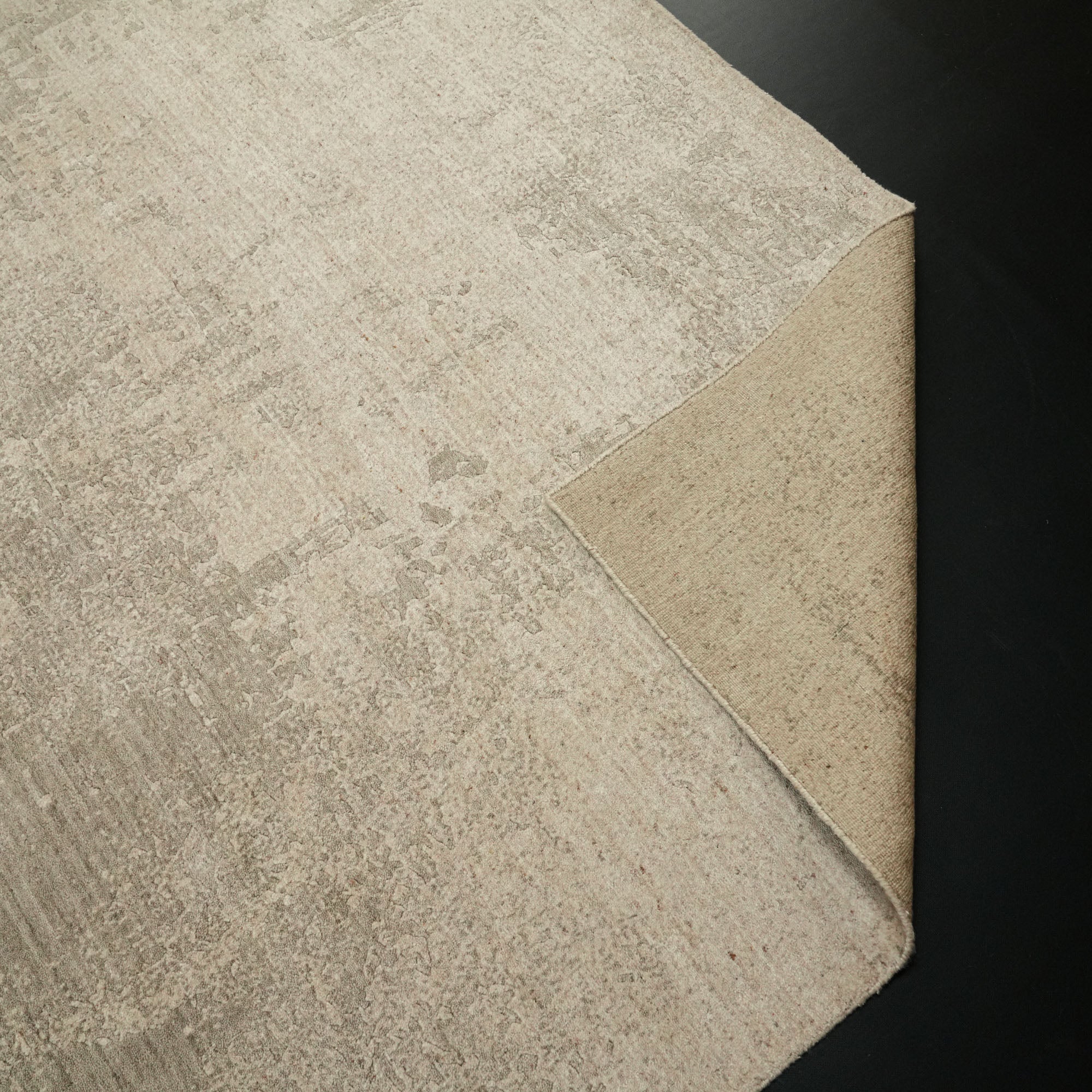 Hand Woven Abstract Patterned Beige Carpet