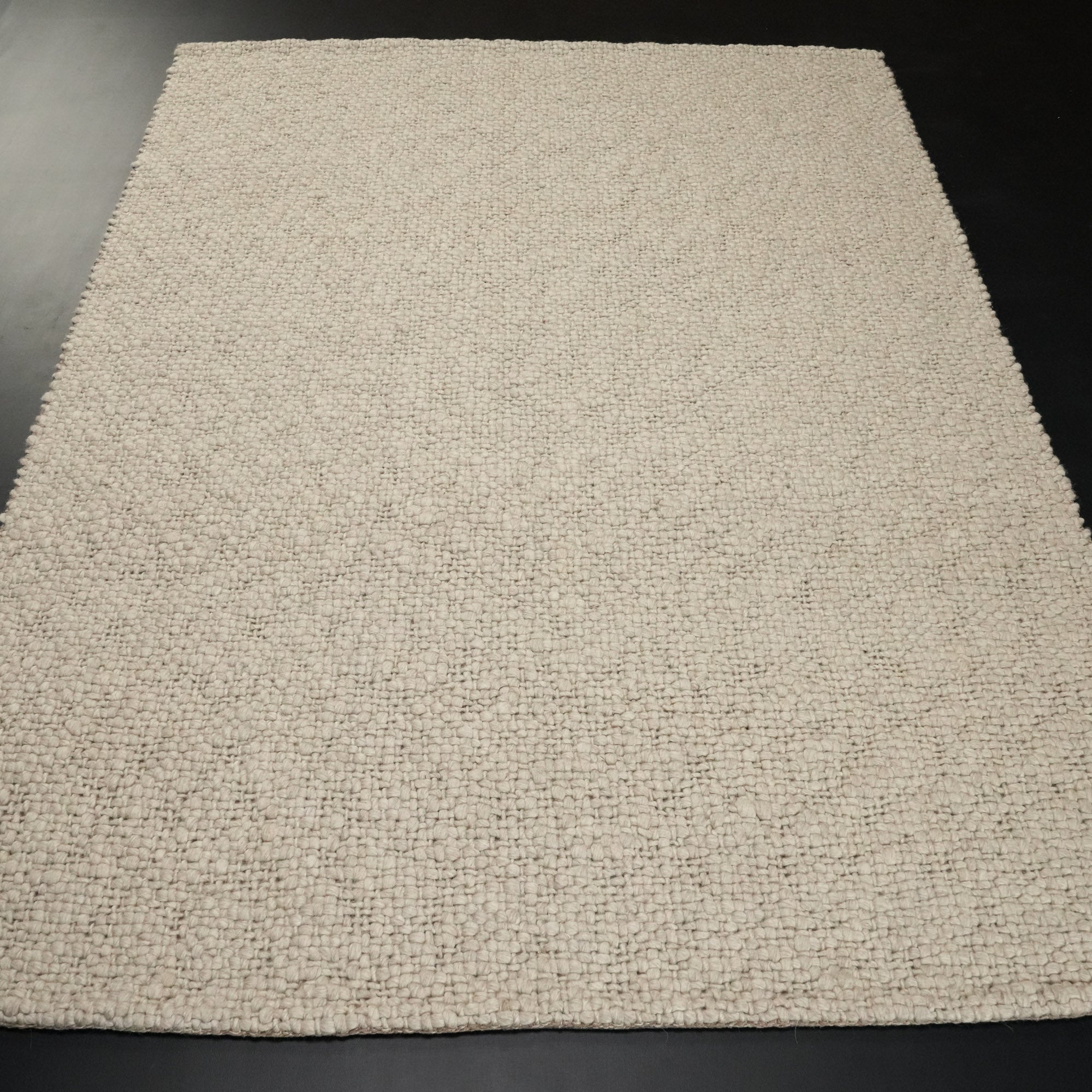 Hand Woven Wool Plain Patterned Gray Carpet