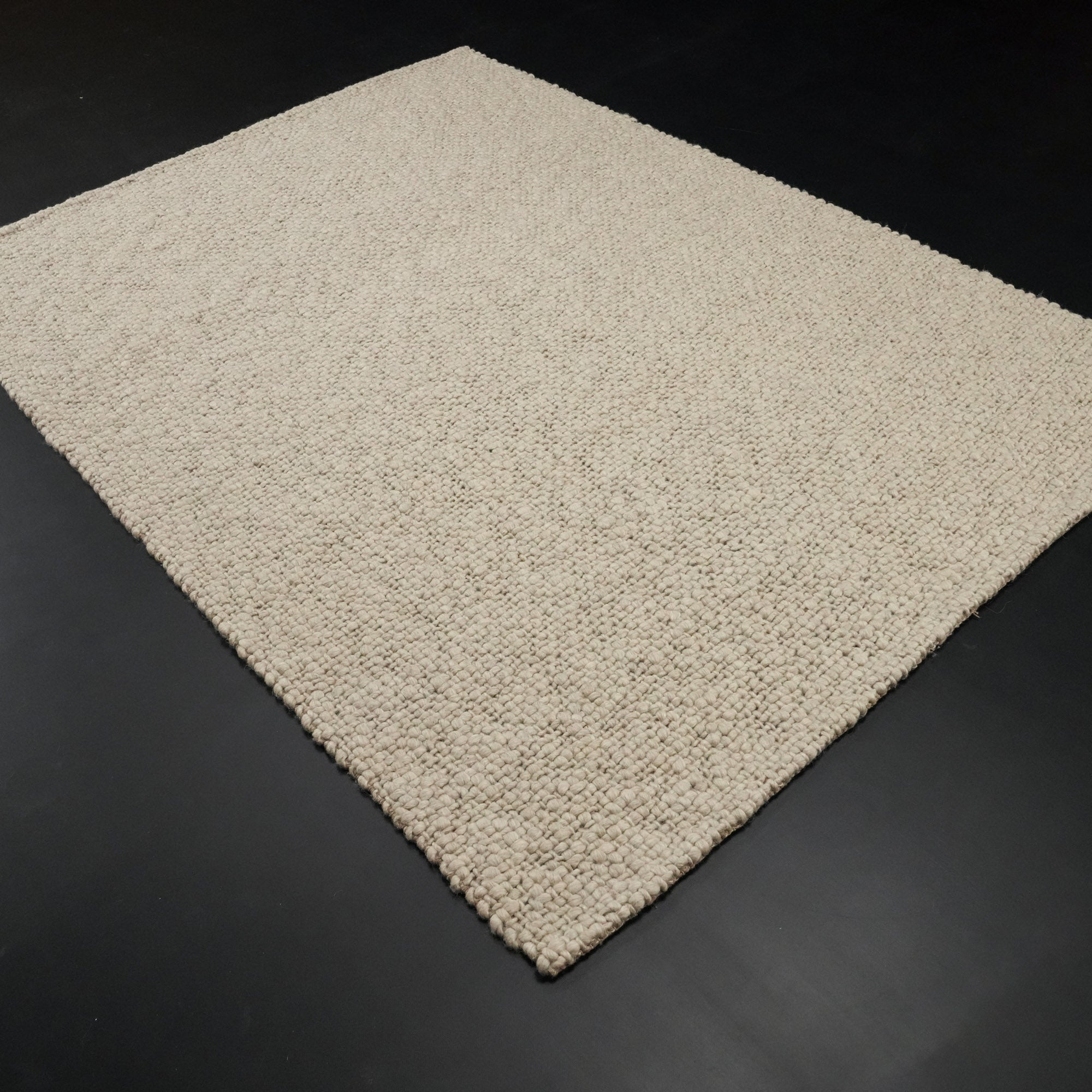 Hand Woven Wool Plain Patterned Gray Carpet