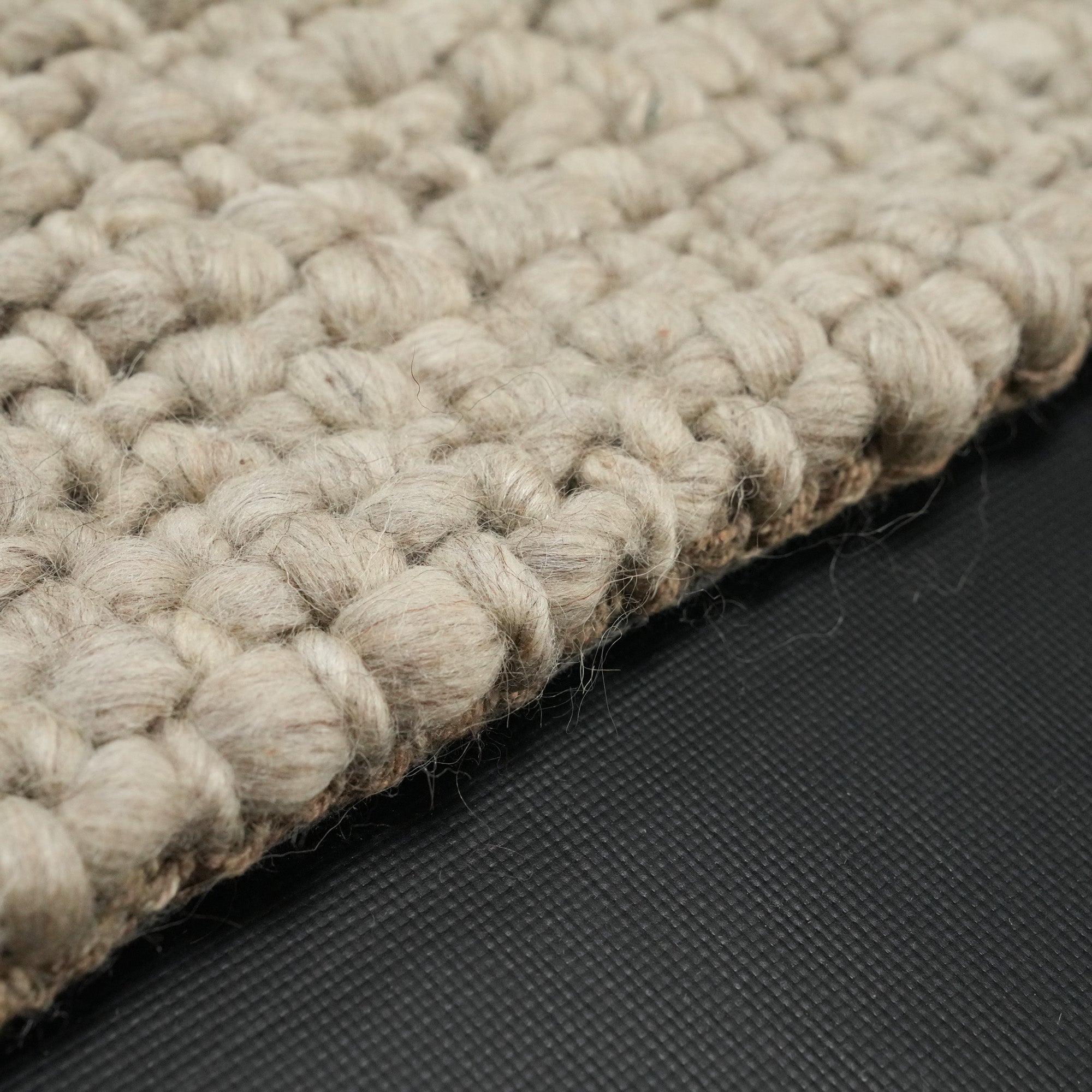 Hand Woven Wool Plain Patterned Gray Carpet