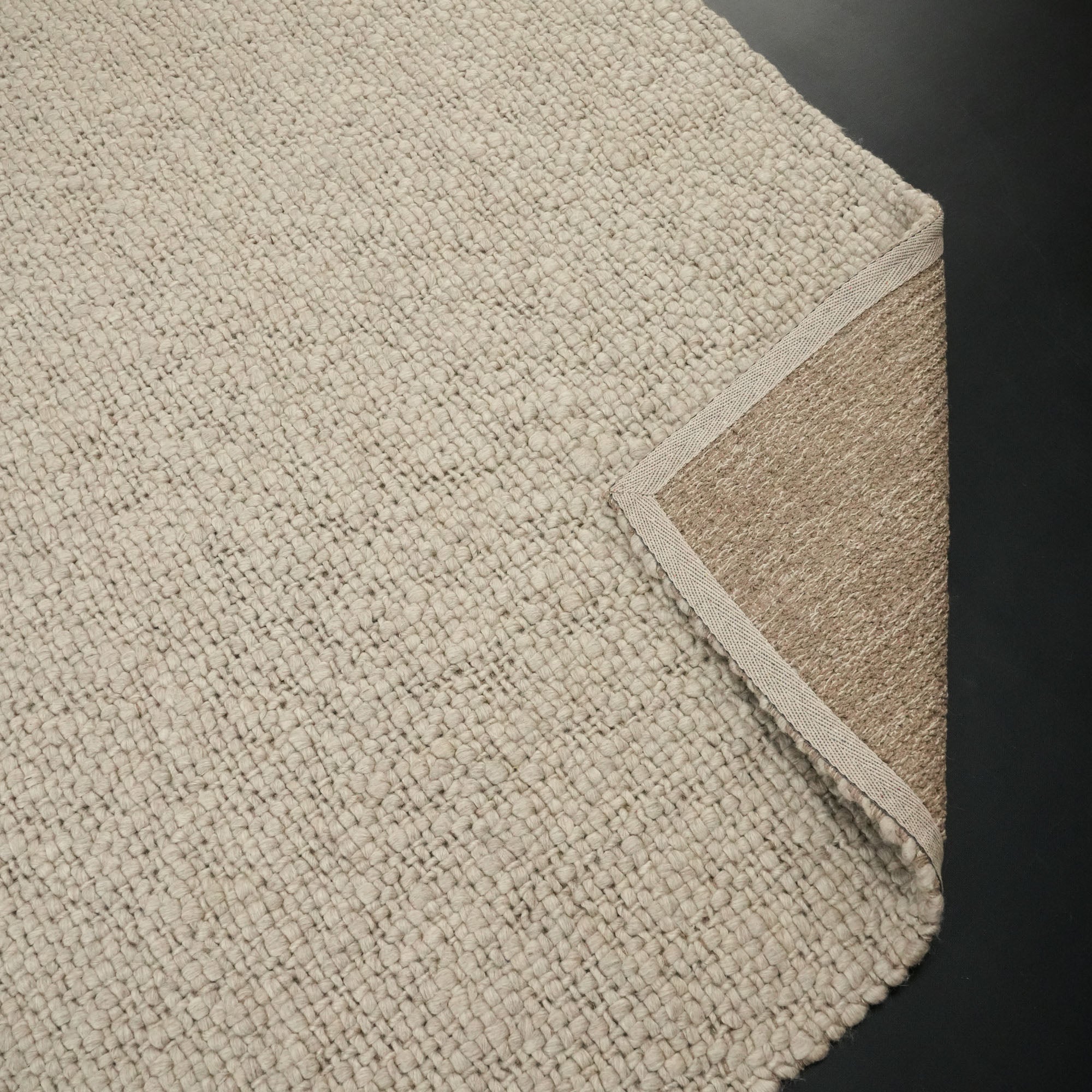 Hand Woven Wool Plain Patterned Gray Carpet