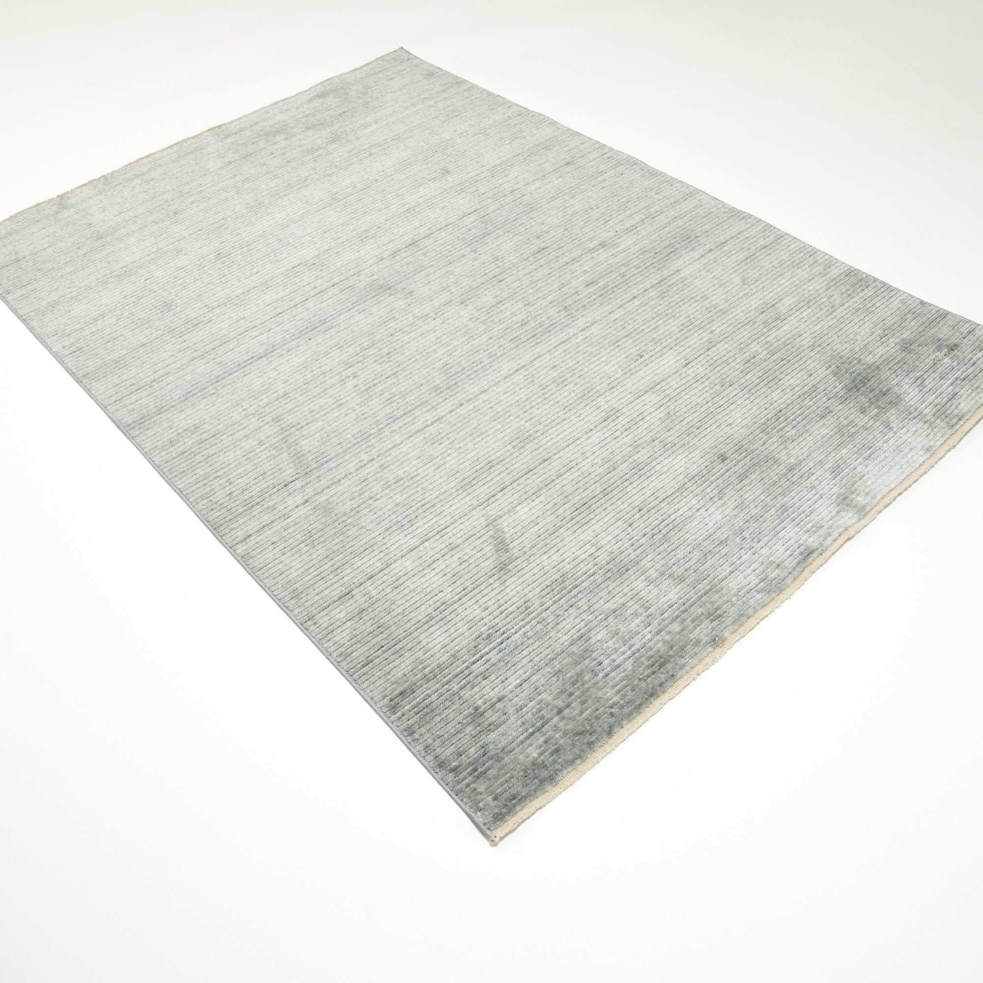 Gessi Series Plain Patterned Blue Cotton Rug