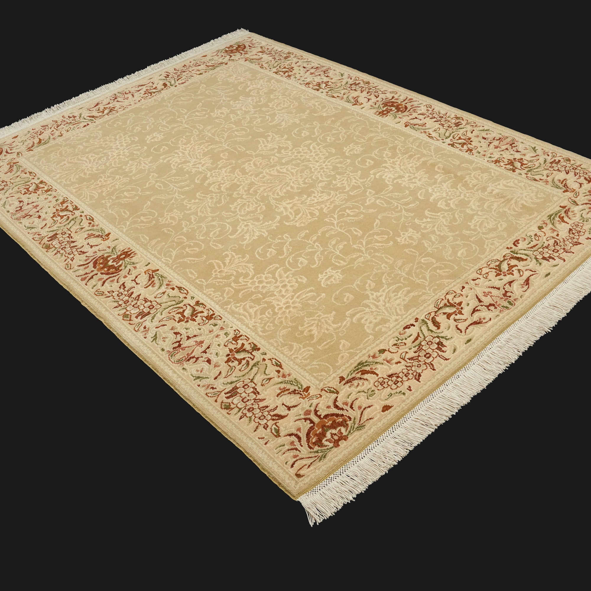 Harem Series Hand Woven Uşak Patterned Cream Carpet