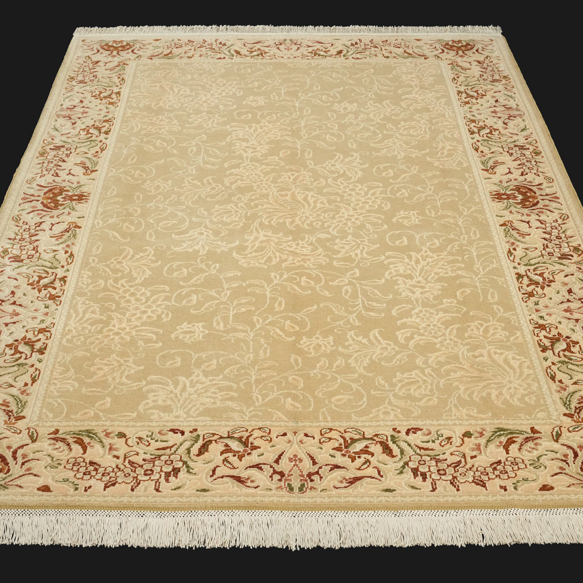 Harem Series Hand Woven Uşak Patterned Cream Carpet