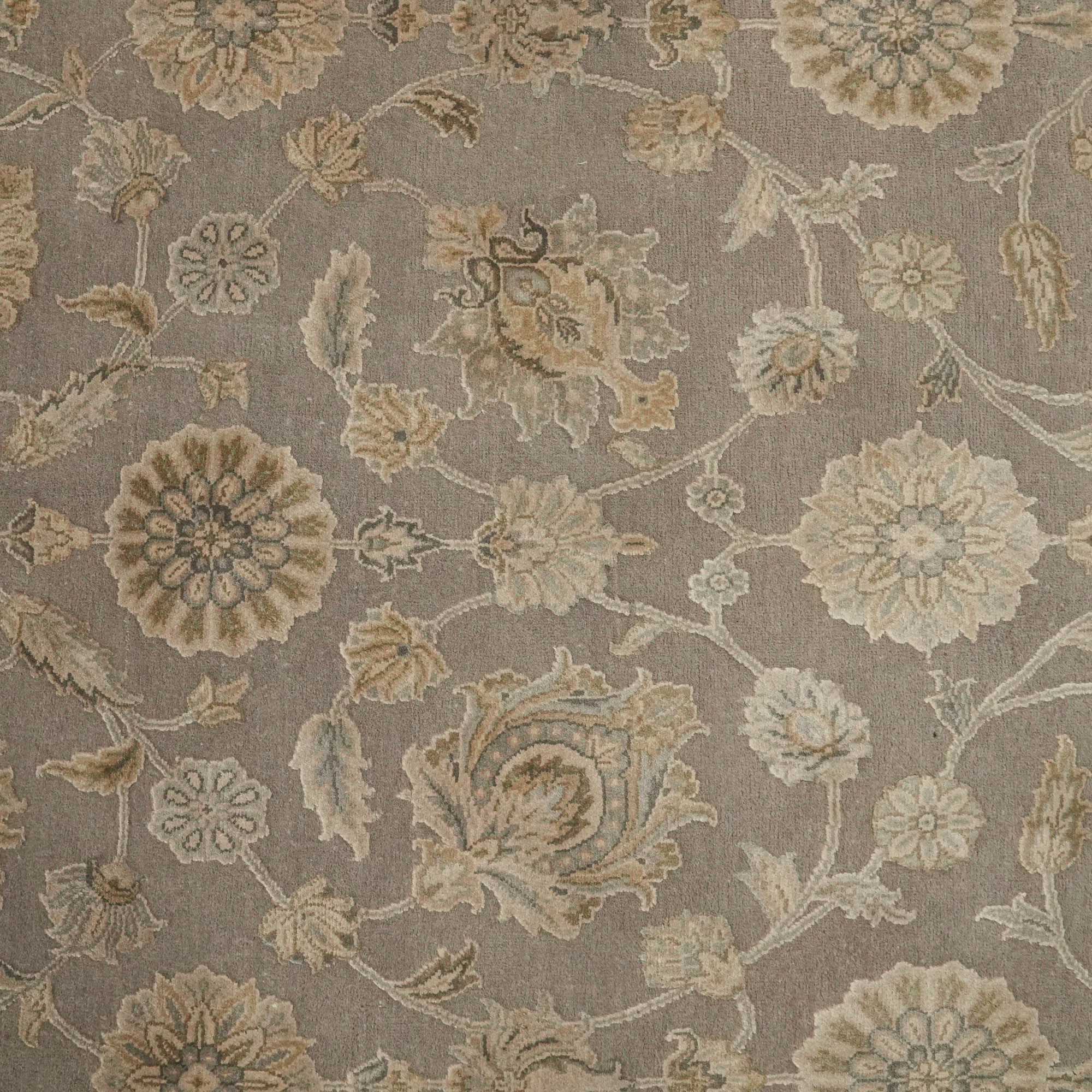 Jaipur Series Hand-Woven Silk Uşak Patterned Gray Carpet