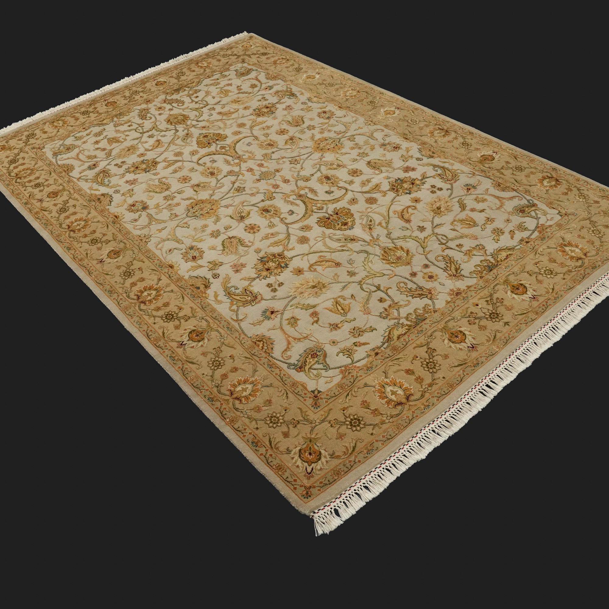 Jaipur Series Silk Hand Woven Uşak Patterned Gray - Gold Carpet