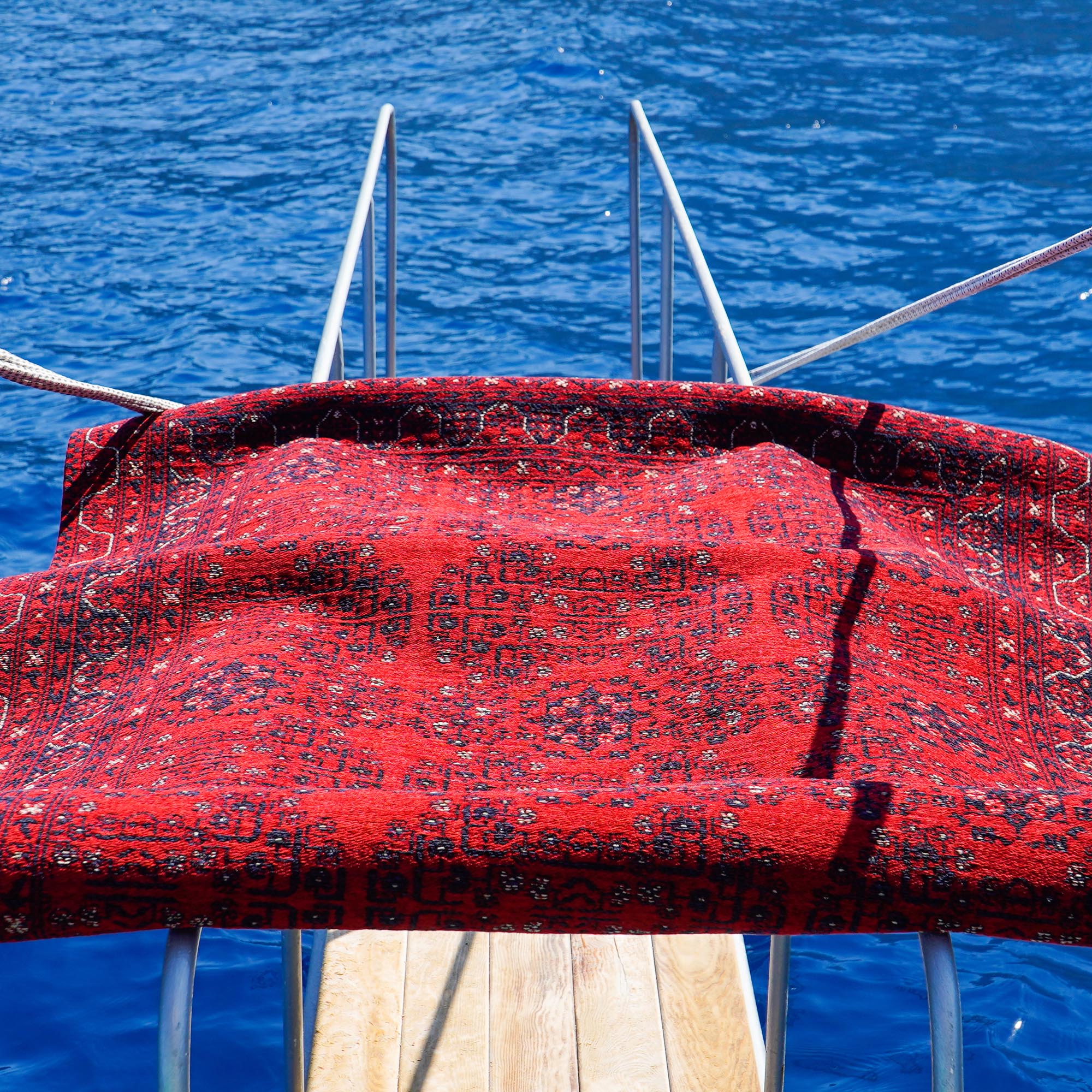 Amber Series Burgundy Red Machine Woven Afghan Patterned Acrylic Carpet