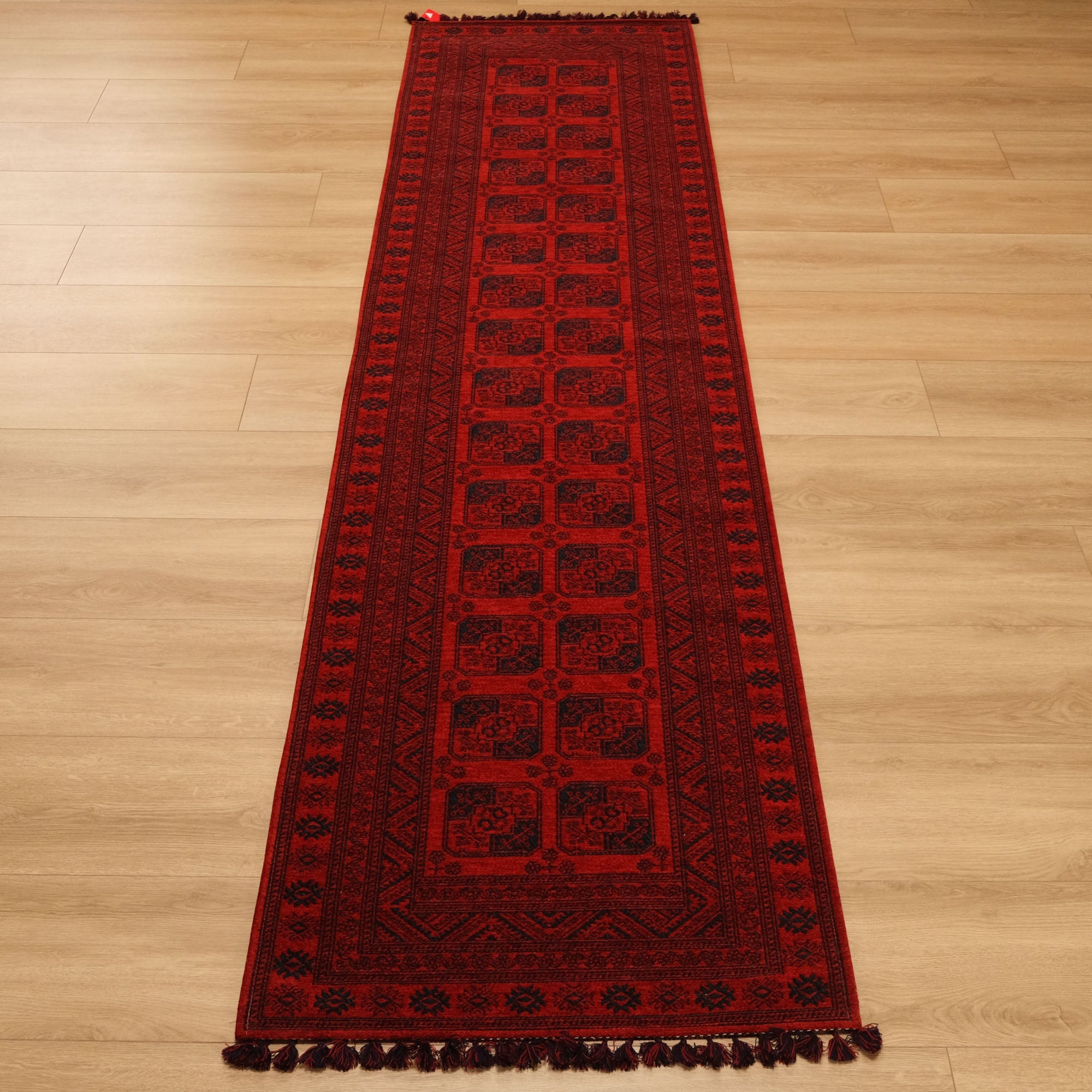 Amber Series Machine Woven Afghan Patterned Burgundy Acrylic Carpet