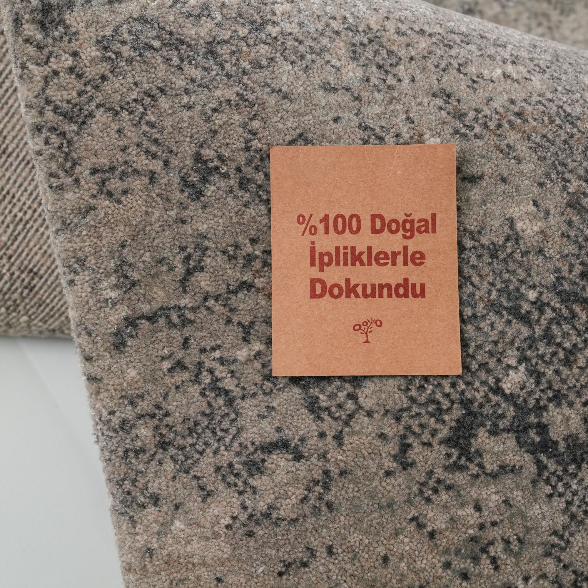 Maison Serisi El Dokuma Soyut Desenli Gri Halı