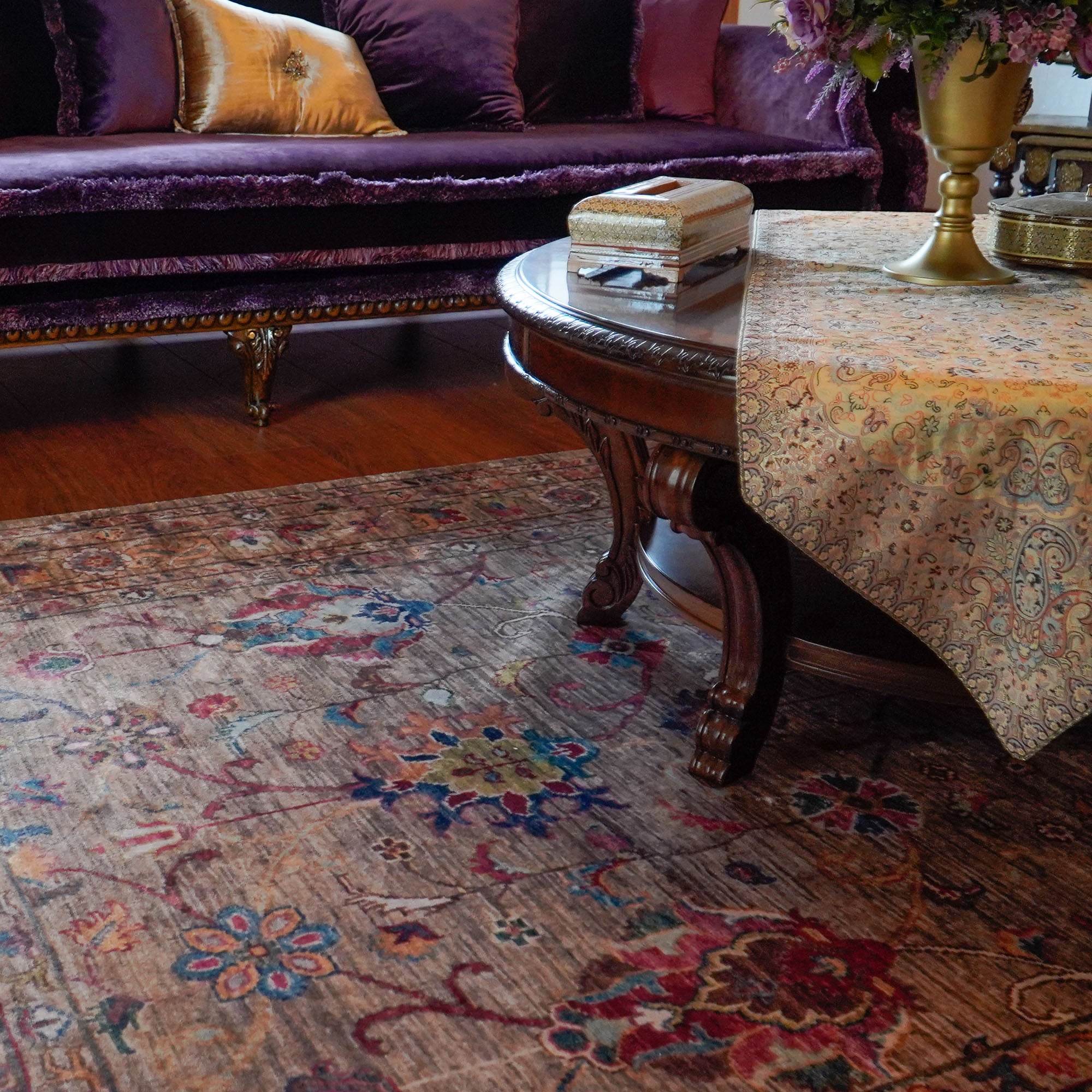 Amber Series Machine Woven Uşak Patterned Colorful Carpet