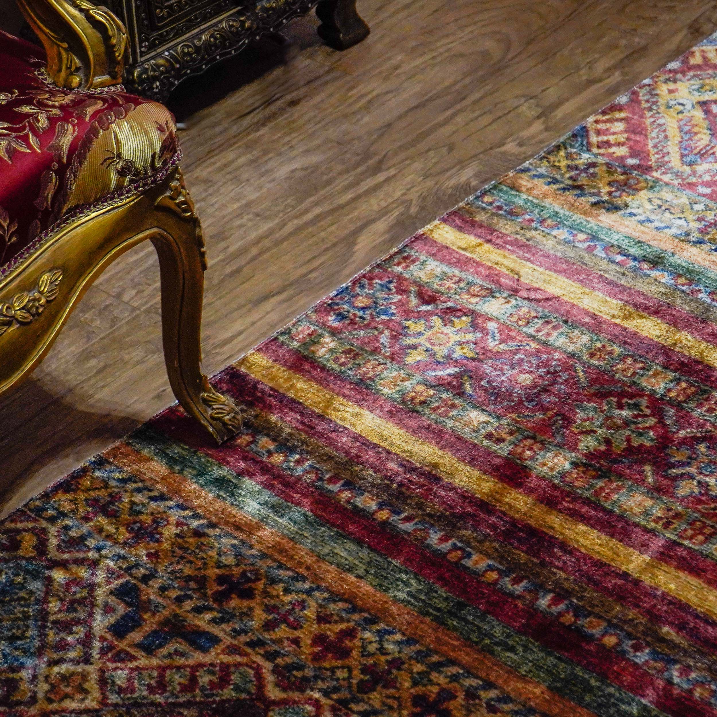 Amber Series Machine Woven Anatolian Patterned Colorful Carpet