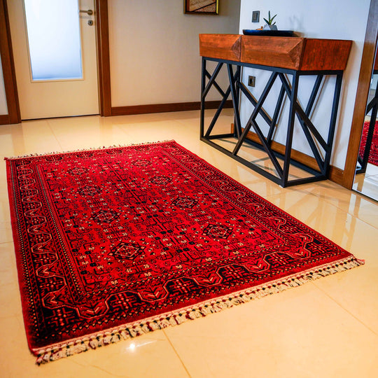 Nostalgia Afghan Design Machine Woven Carpet