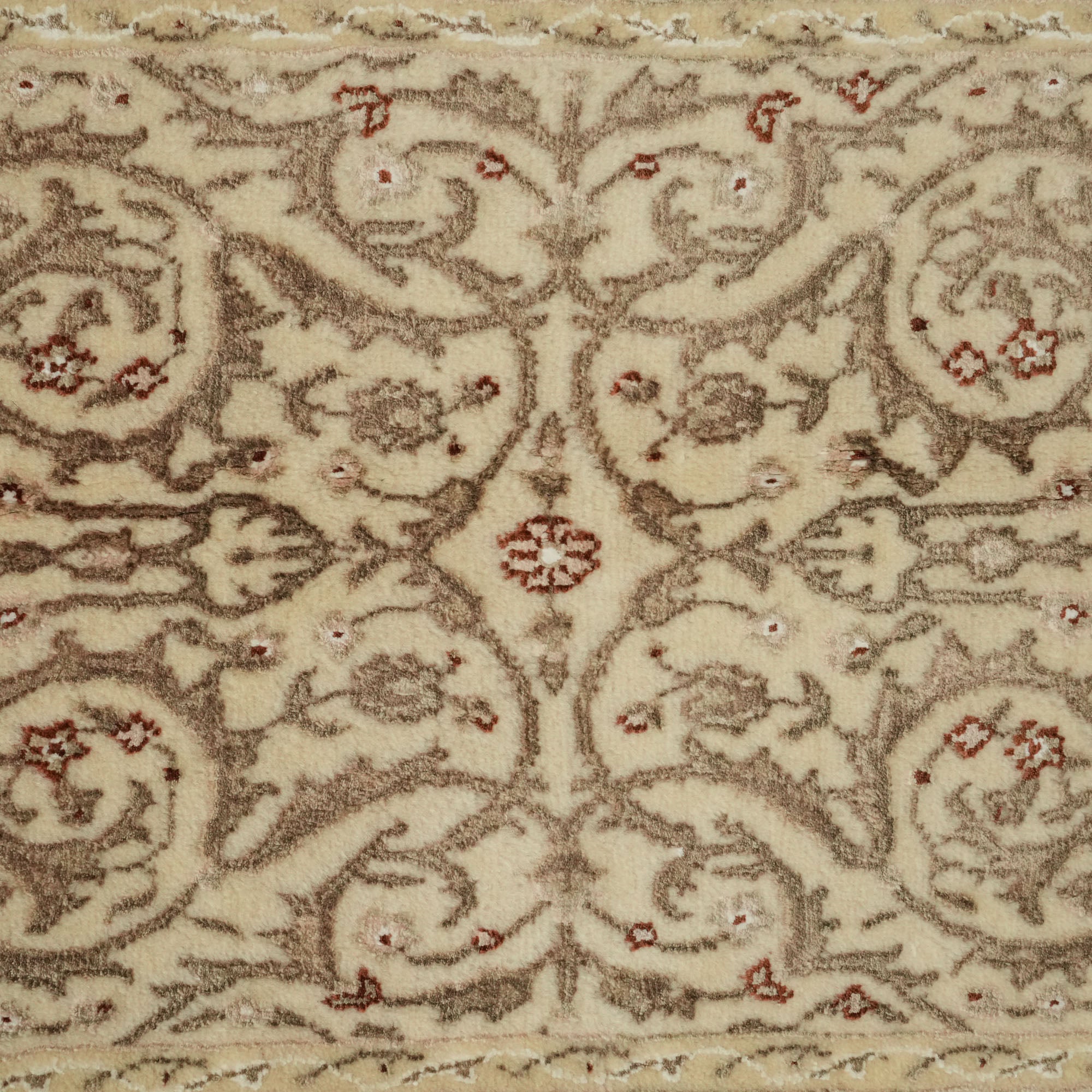 Sultanahmet Series Hand Woven Cream Frame Patterned Carpet