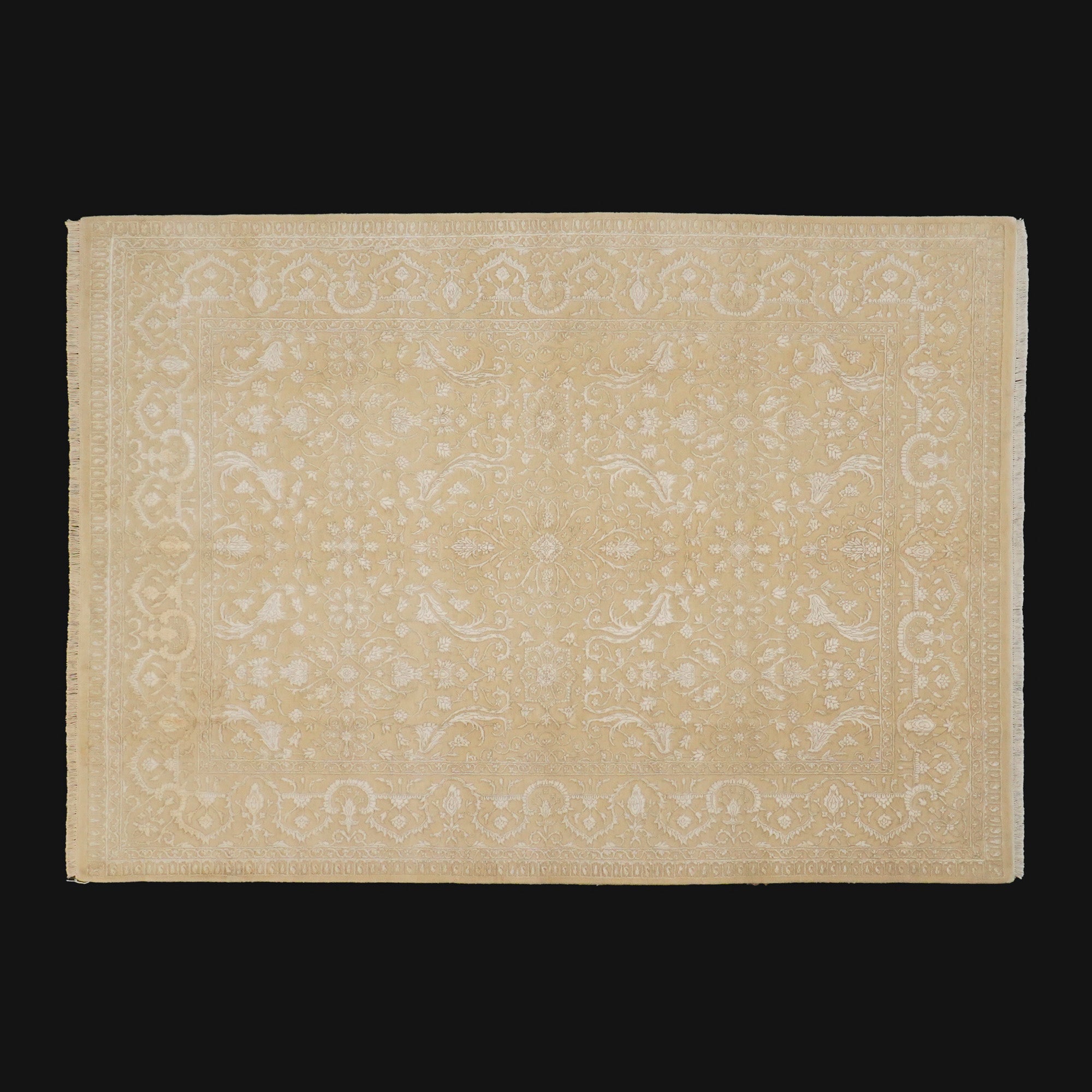 Sultanahmet Series Hand Woven Uşak Patterned Cream Carpet