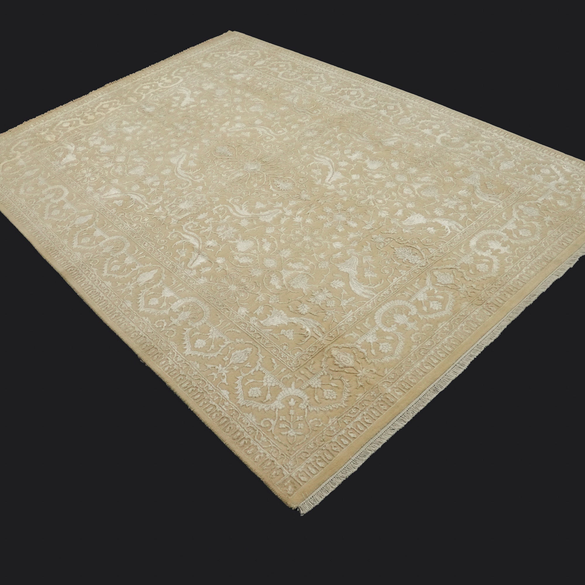 Sultanahmet Series Hand Woven Uşak Patterned Cream Carpet