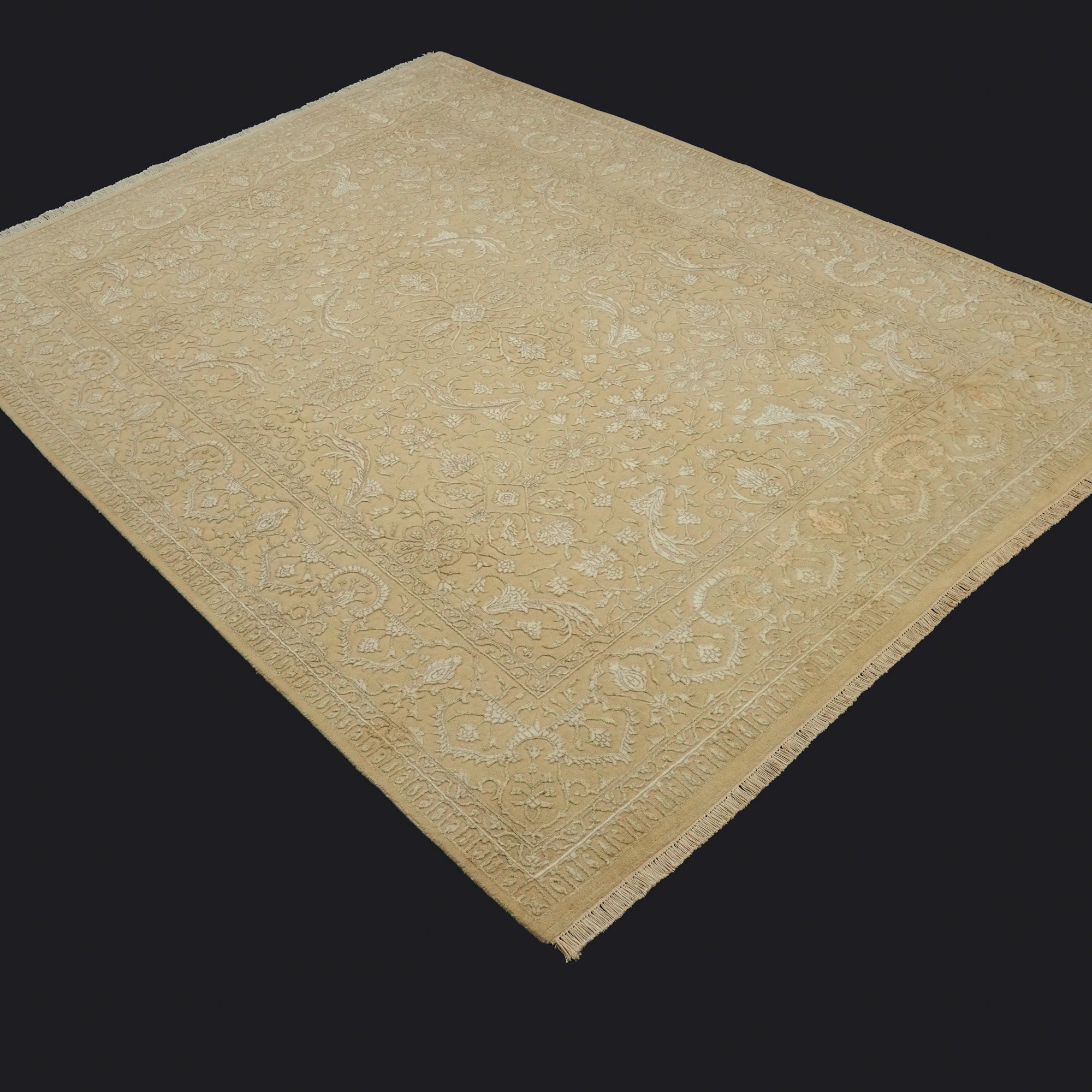 Sultanahmet Series Hand Woven Uşak Patterned Cream Carpet