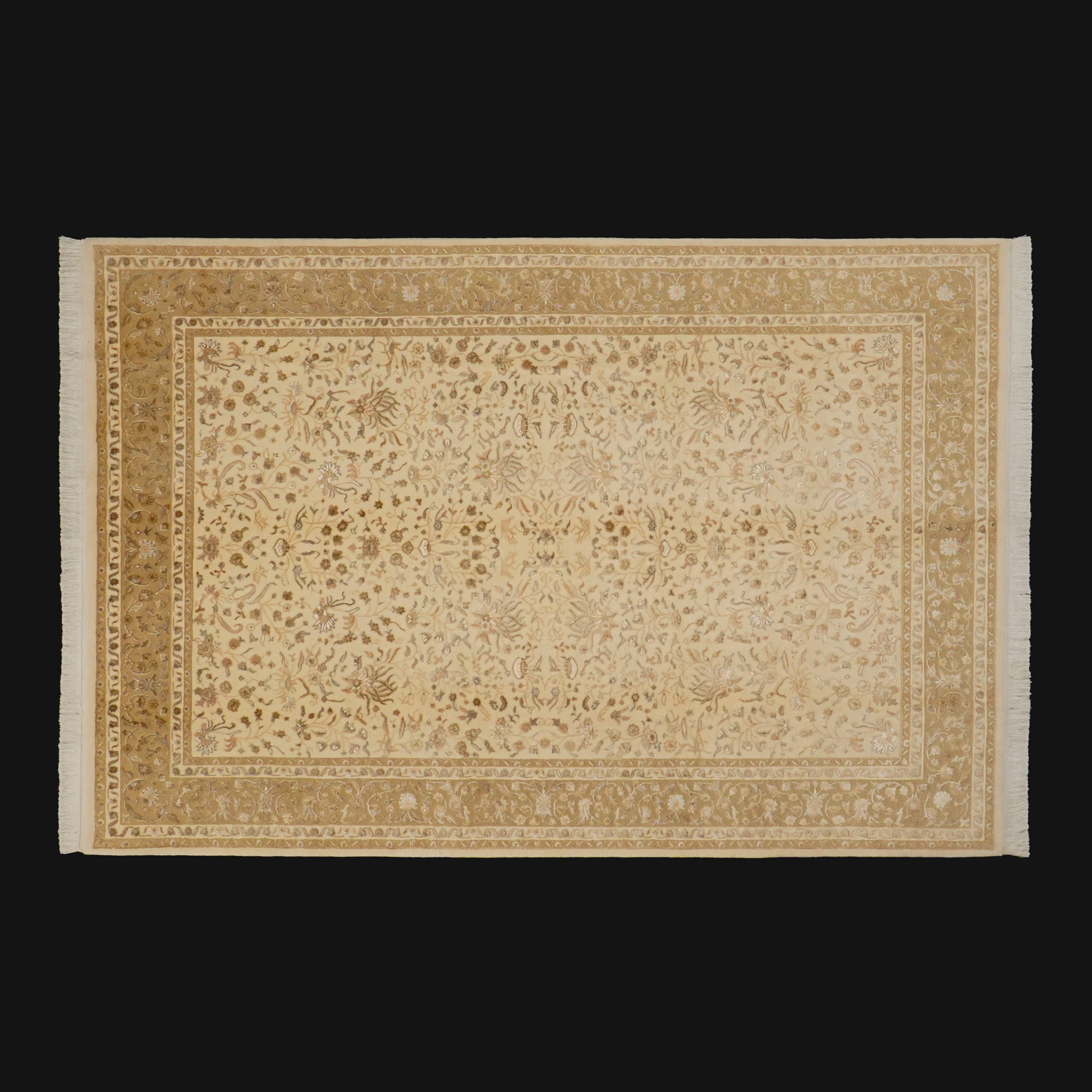 Sultanahmet Series Hand Woven Uşak Patterned Cream Carpet