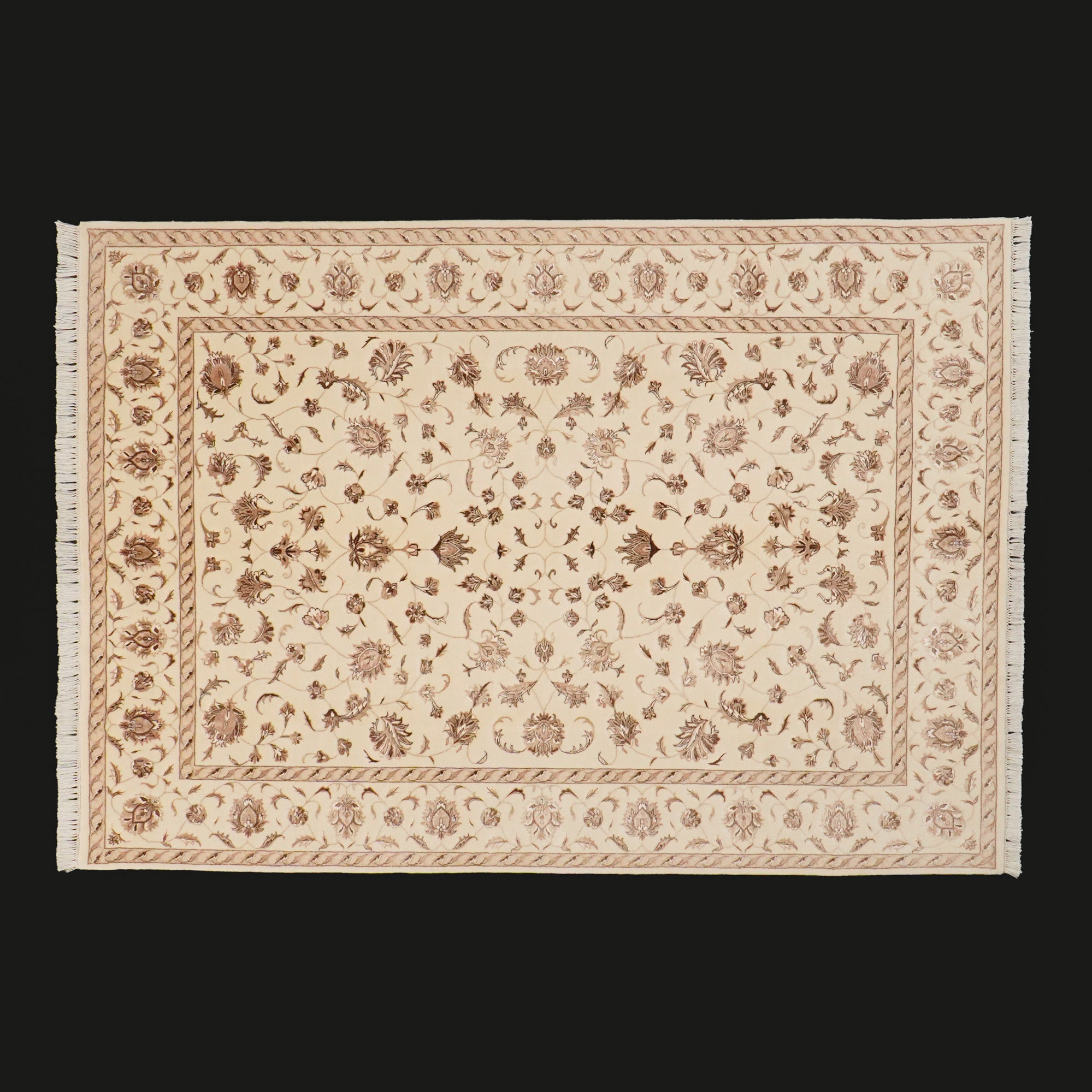 Sultanahmet Series Hand Woven Uşak Patterned Cream Carpet