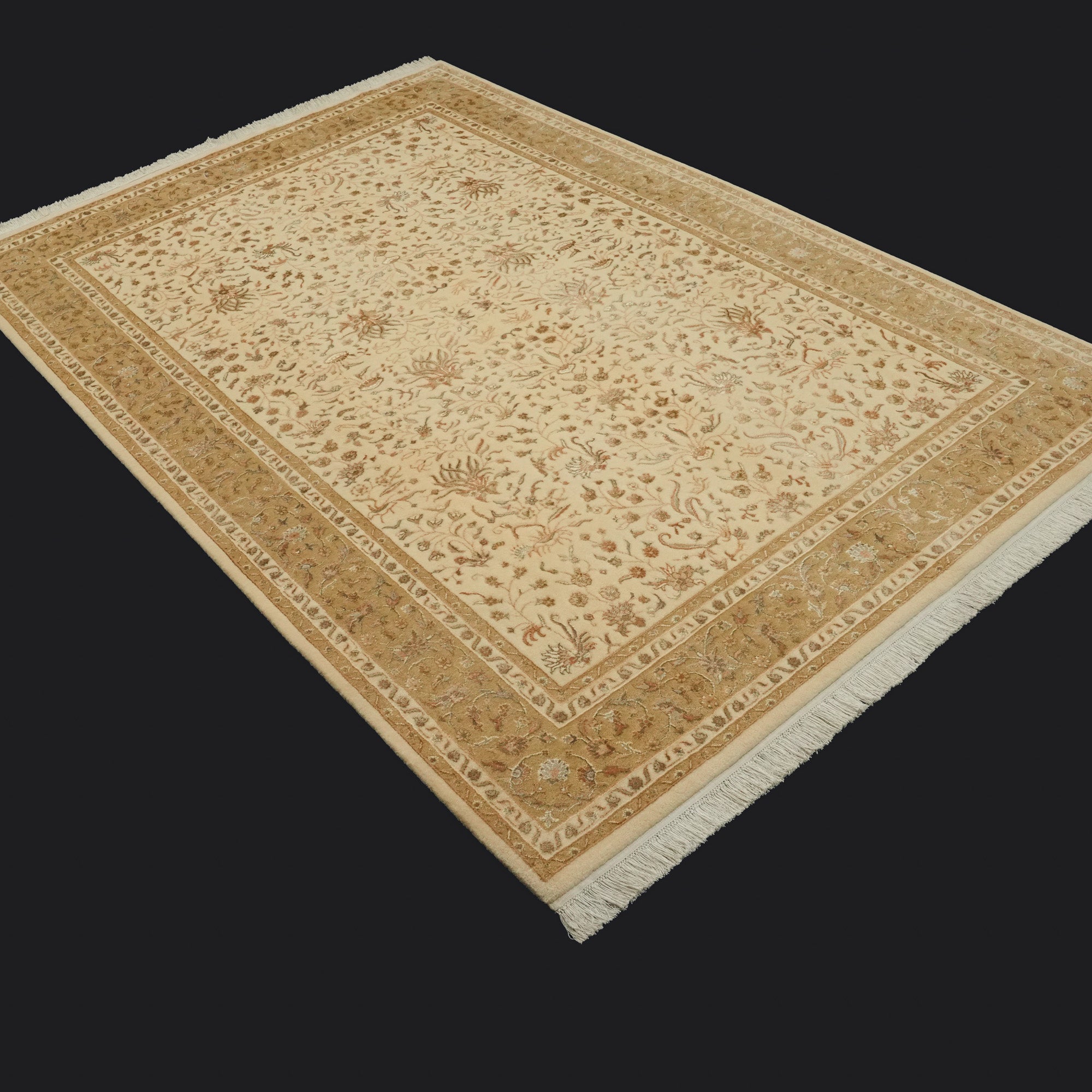 Sultanahmet Series Hand Woven Uşak Patterned Cream Carpet