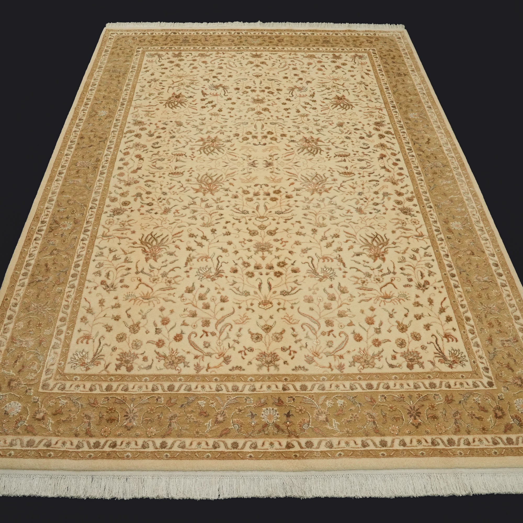 Sultanahmet Series Hand Woven Uşak Patterned Cream Carpet