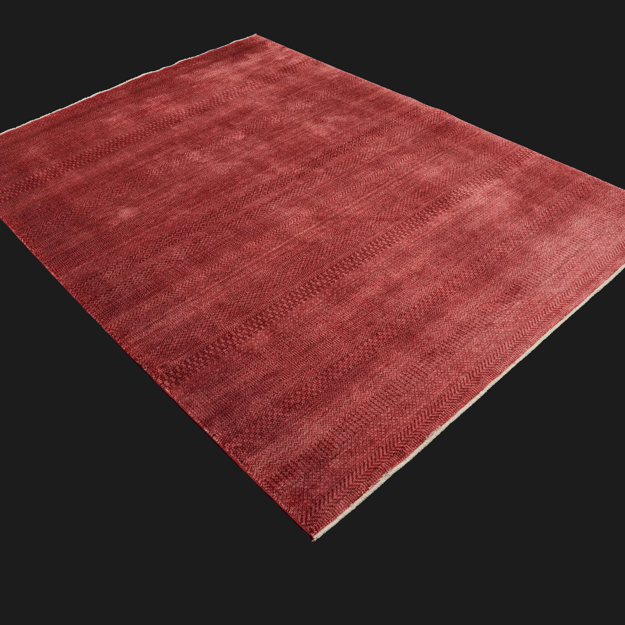 Taftan Series Geometric Patterned Red Special Loom Carpet