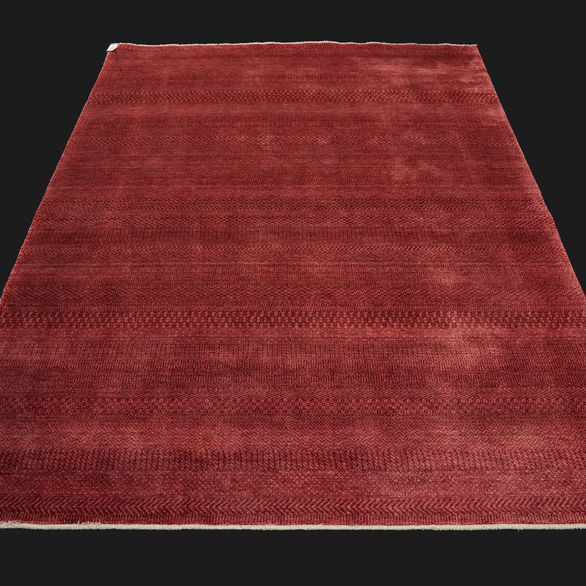 Taftan Series Geometric Patterned Red Special Loom Carpet