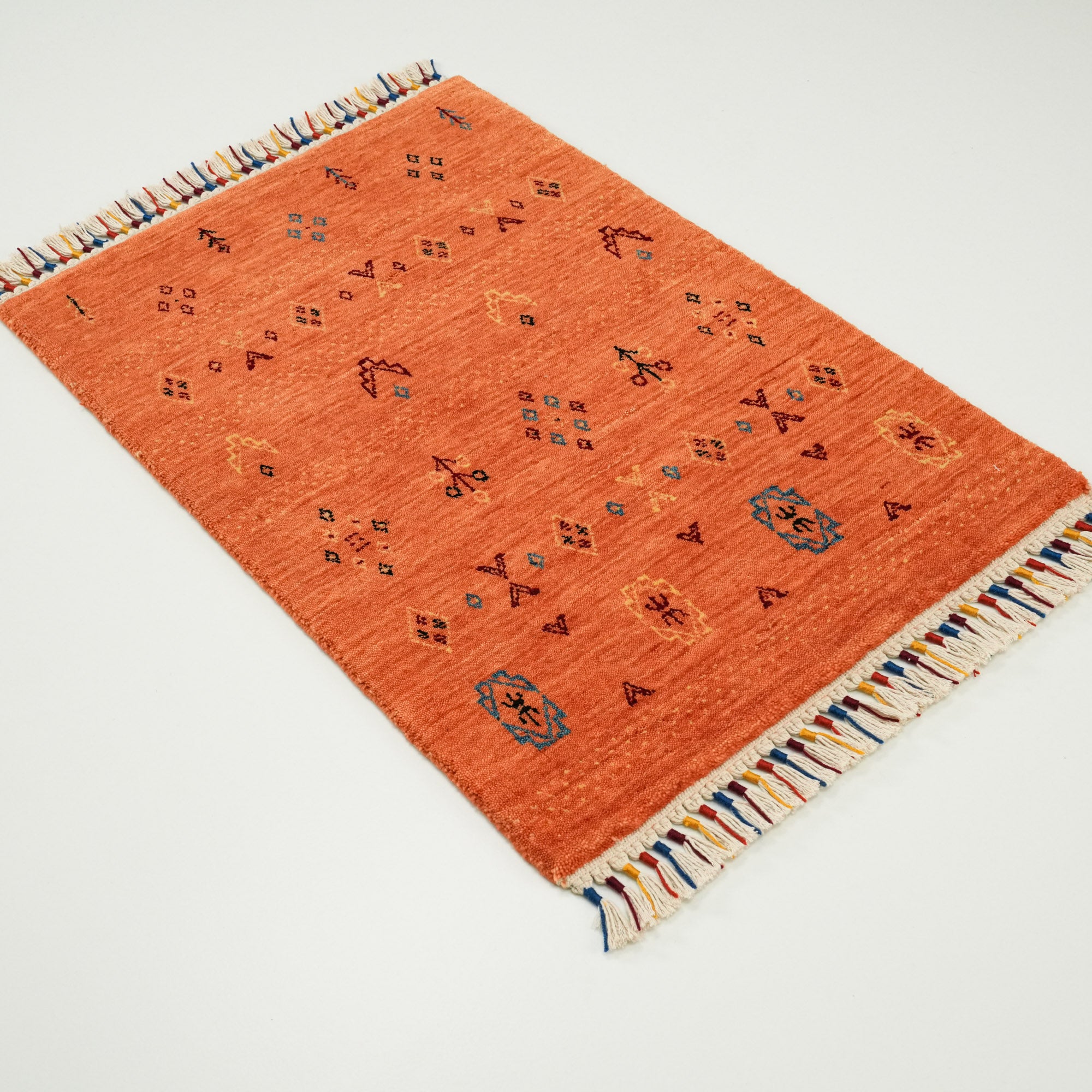 Urkum Series Authentic Patterned Orange Wool Special Loom Carpet