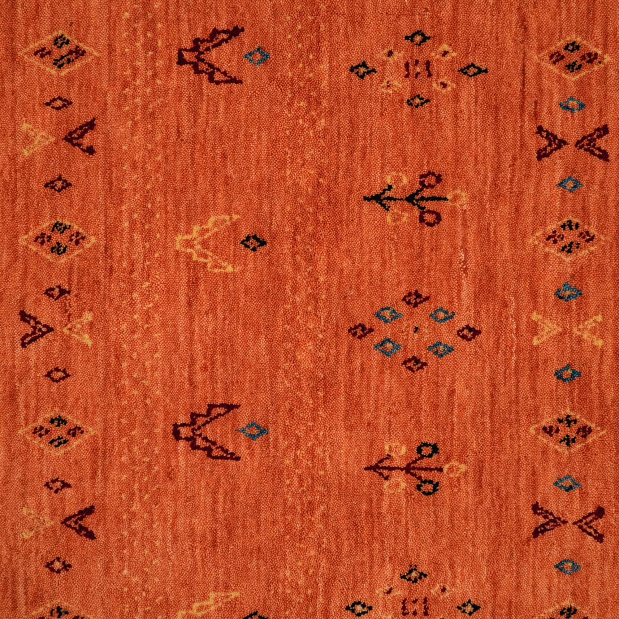 Urkum Series Authentic Patterned Orange Wool Special Loom Carpet