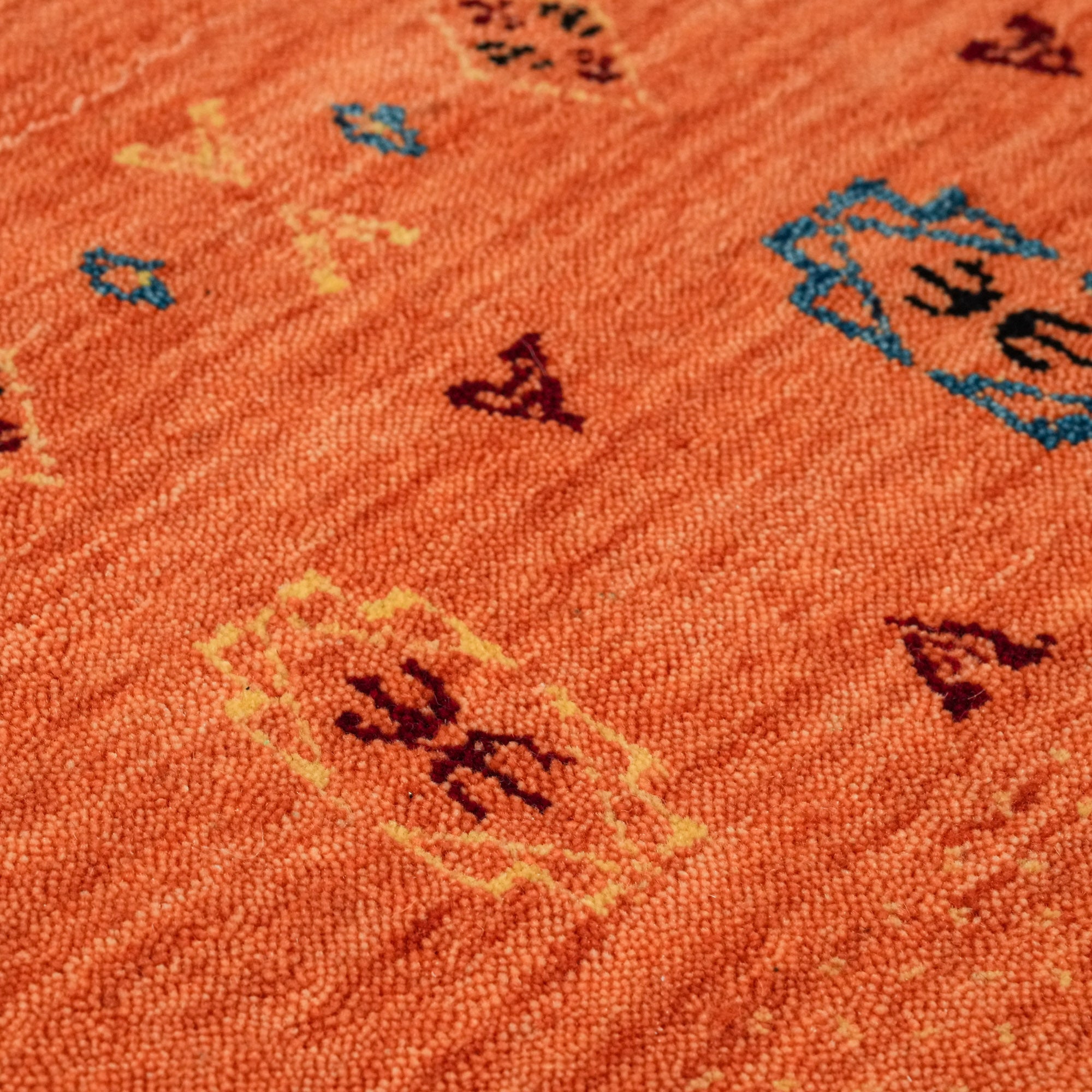 Urkum Series Authentic Patterned Orange Wool Special Loom Carpet