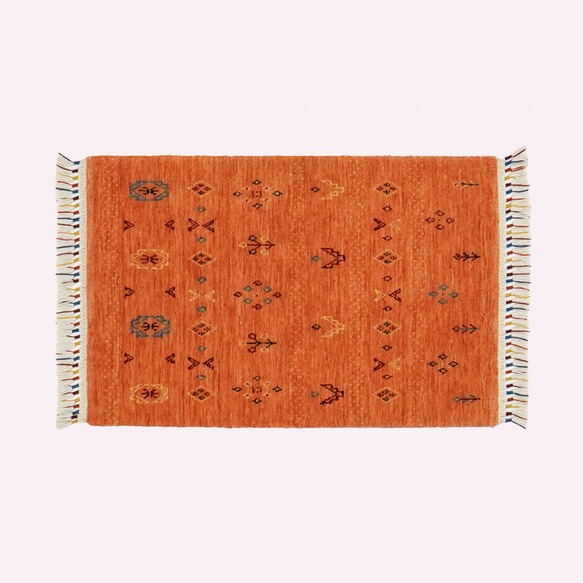 Urkum Series Authentic Patterned Orange Wool Special Loom Carpet