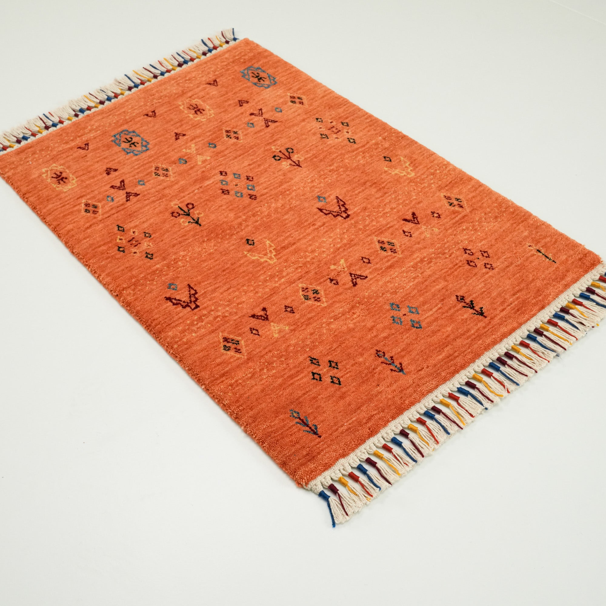 Urkum Series Authentic Patterned Orange Wool Special Loom Carpet